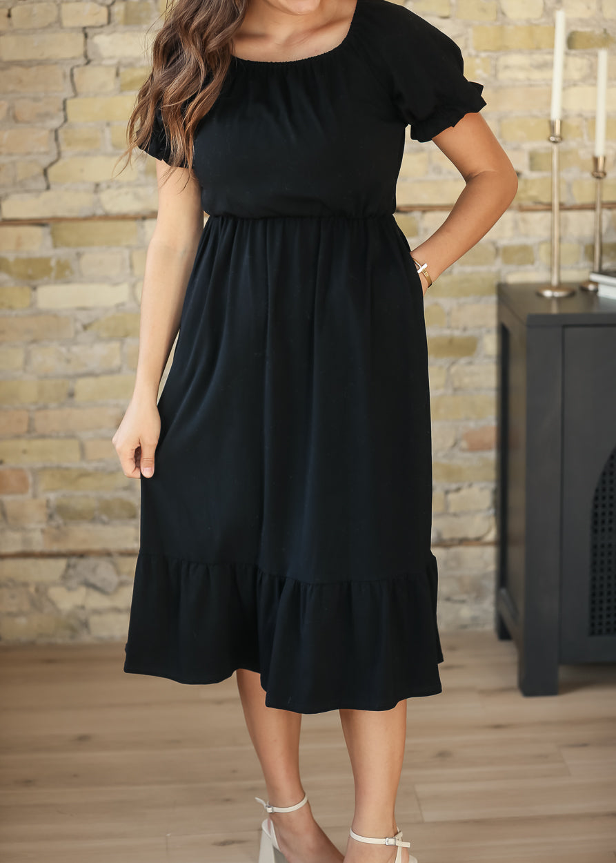Amy Black Midi Dress