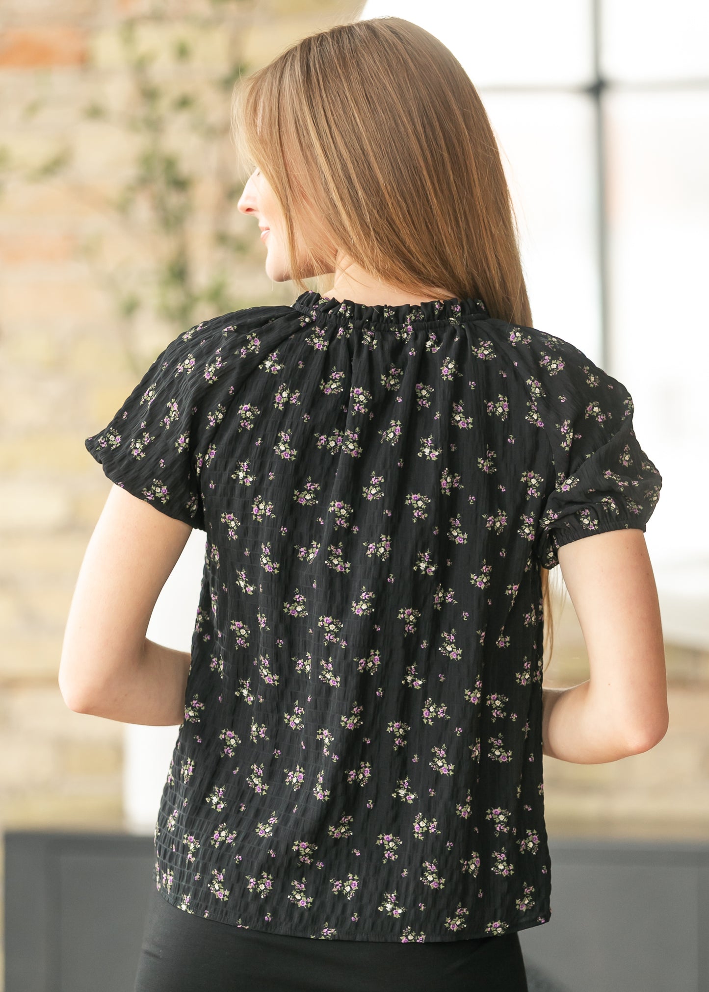 Romantic Floral Ruffle Top