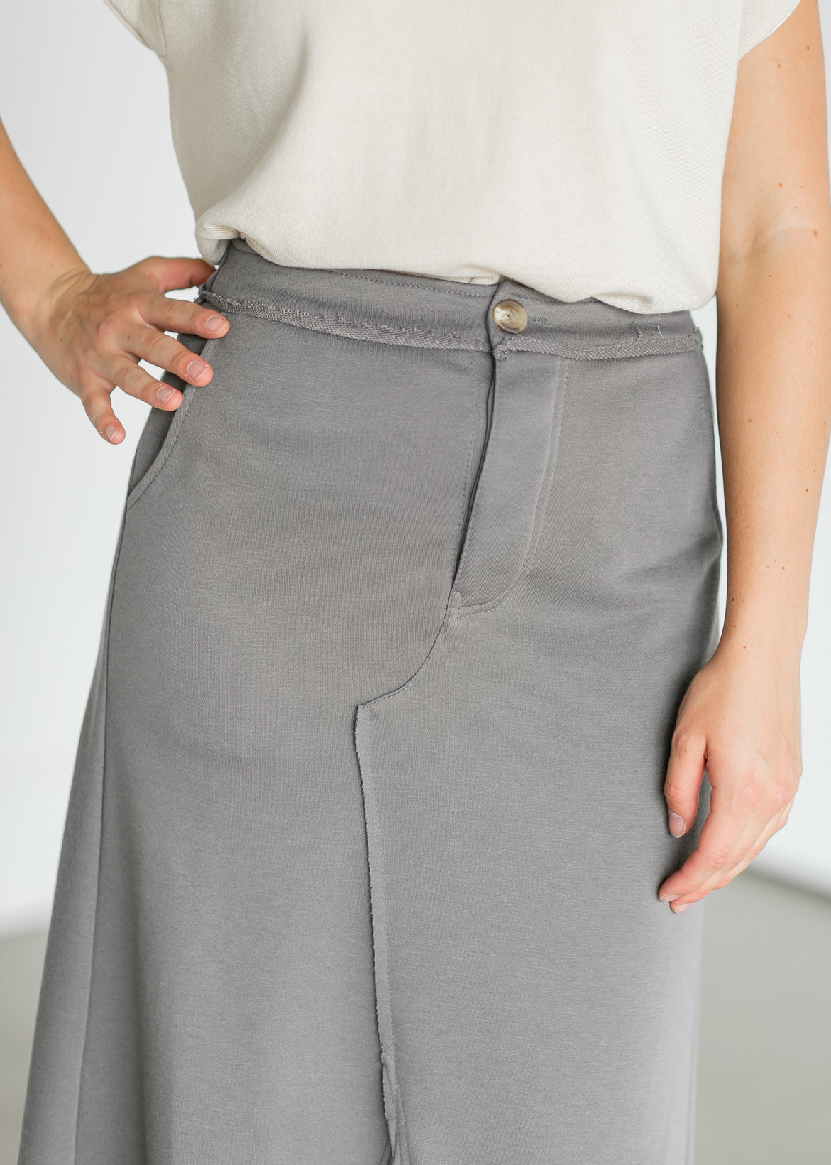 A-line Knit Midi Skirt Skirts