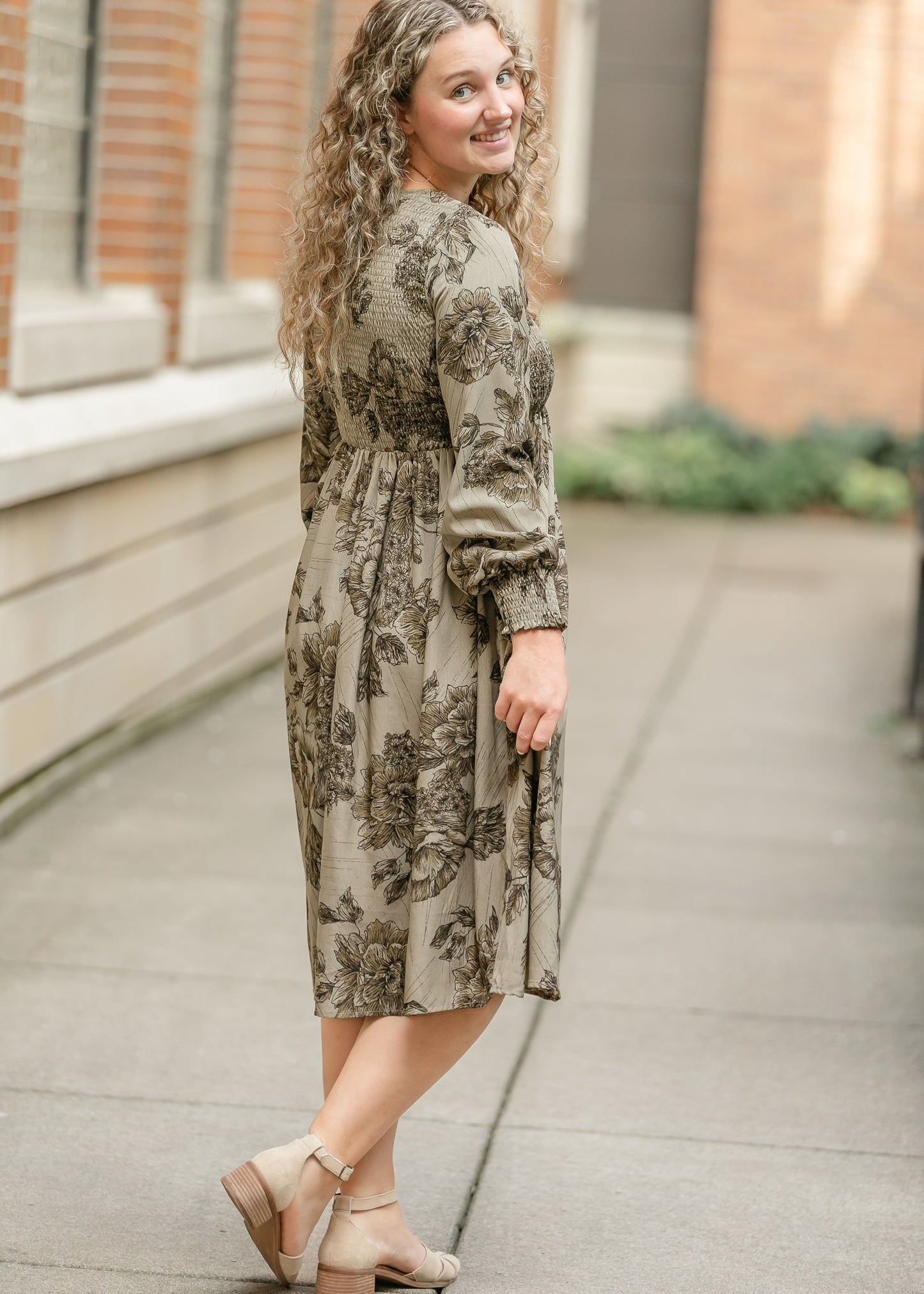 Aleeyah Smocked Midi Dress IC Dresses