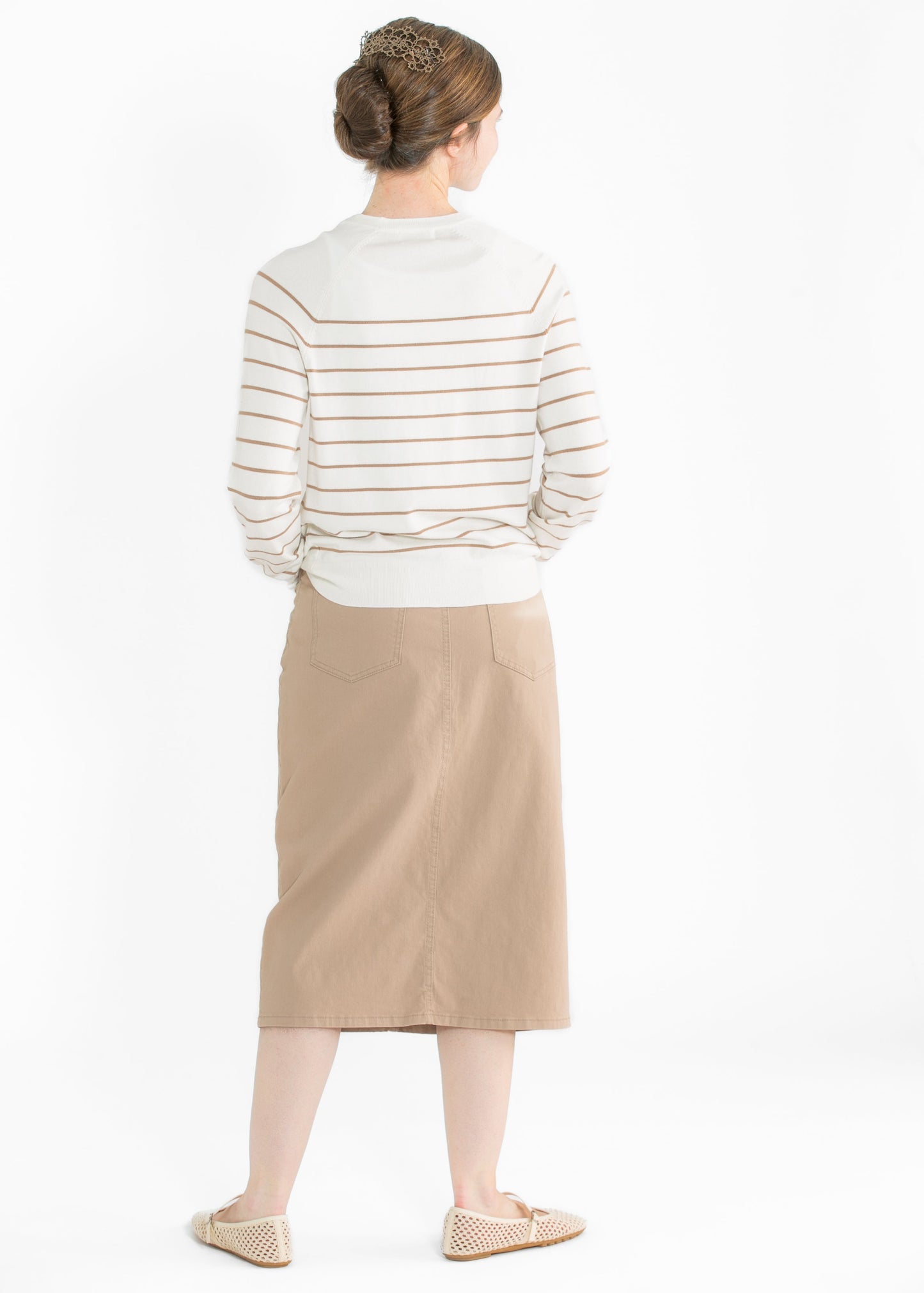 Alice Lightweight Striped Long Sleeve Sweater FF Tops