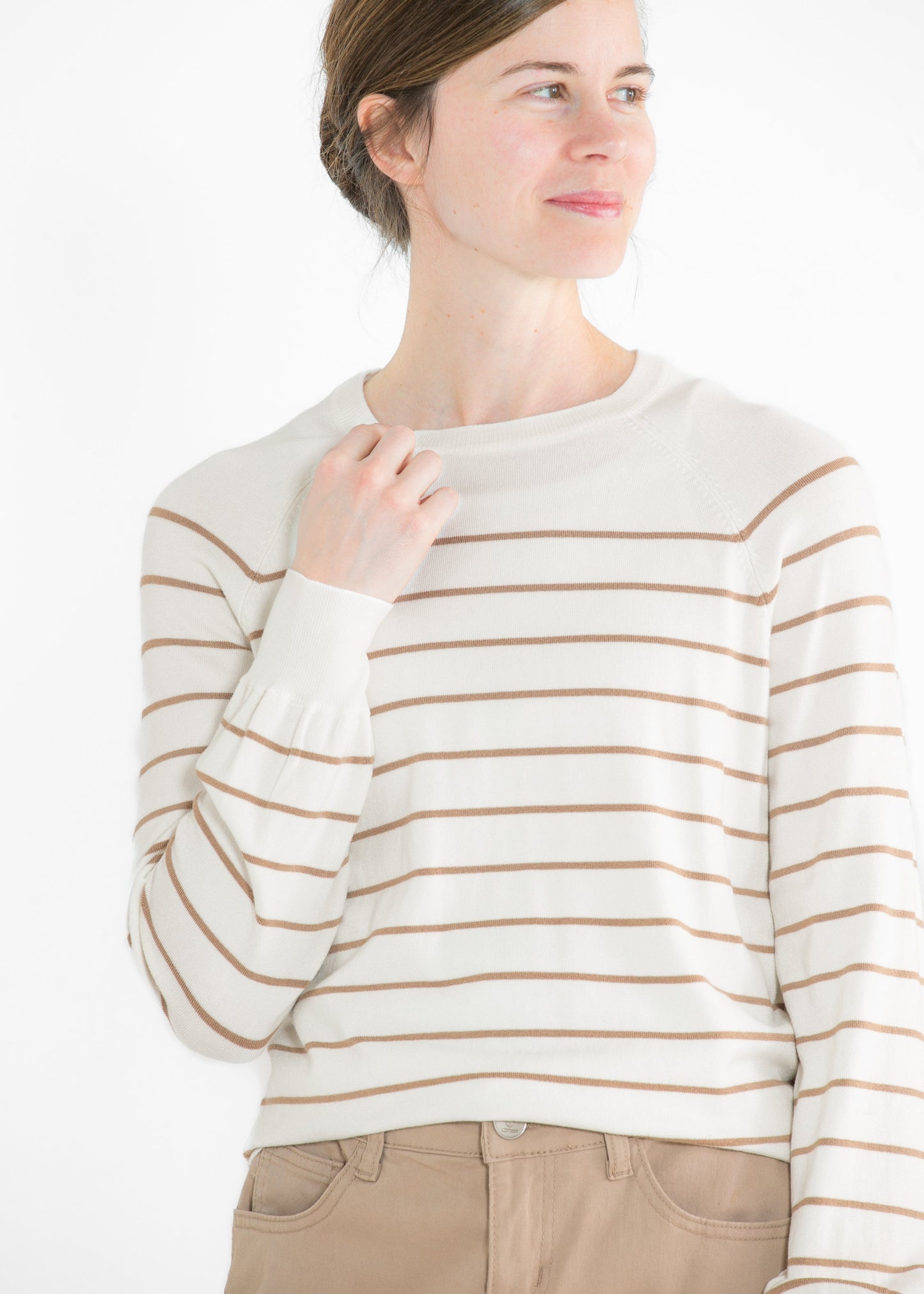 Alice Lightweight Striped Long Sleeve Sweater FF Tops