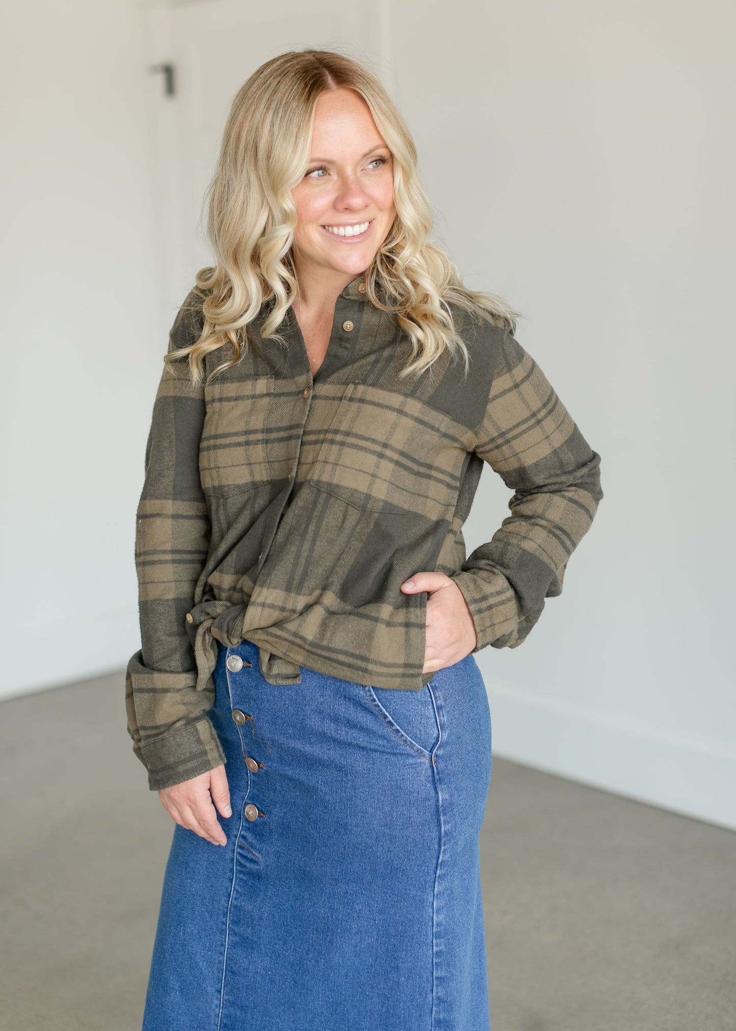 Alice Plaid Button Up Top FF Tops
