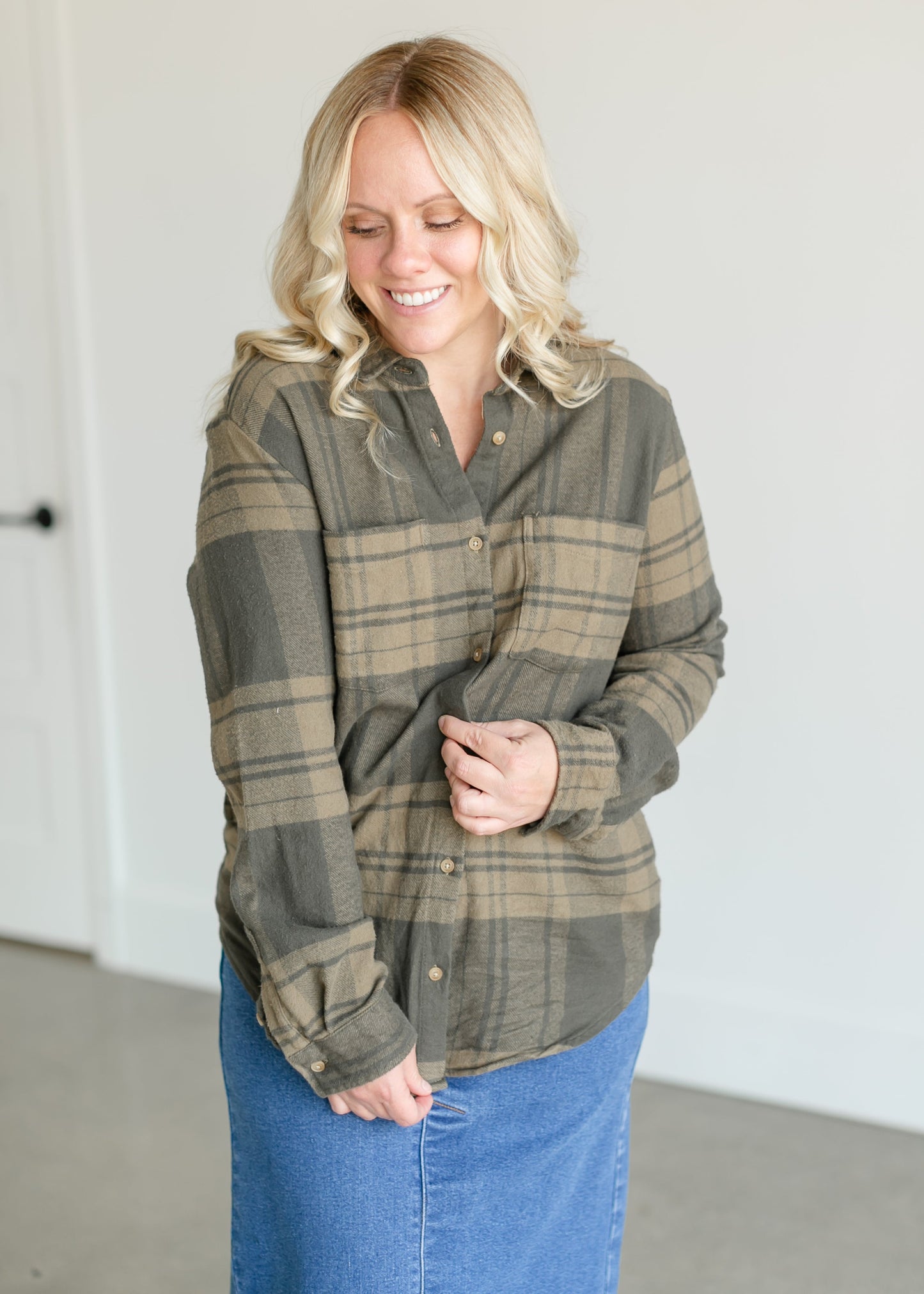 Alice Plaid Button Up Top FF Tops