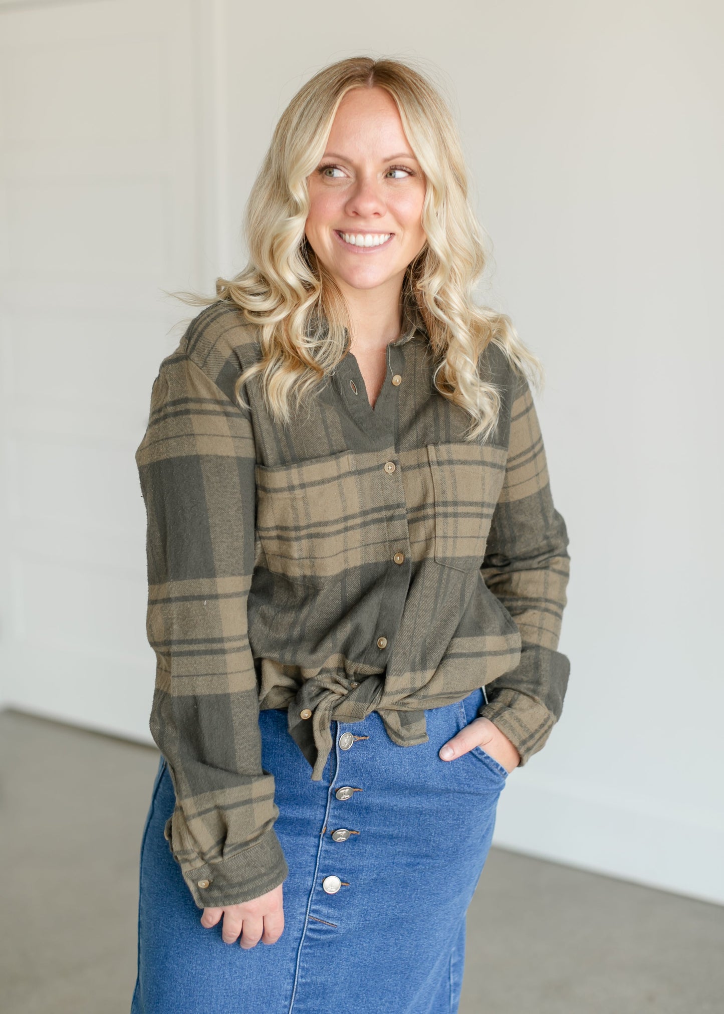 Alice Plaid Button Up Top FF Tops