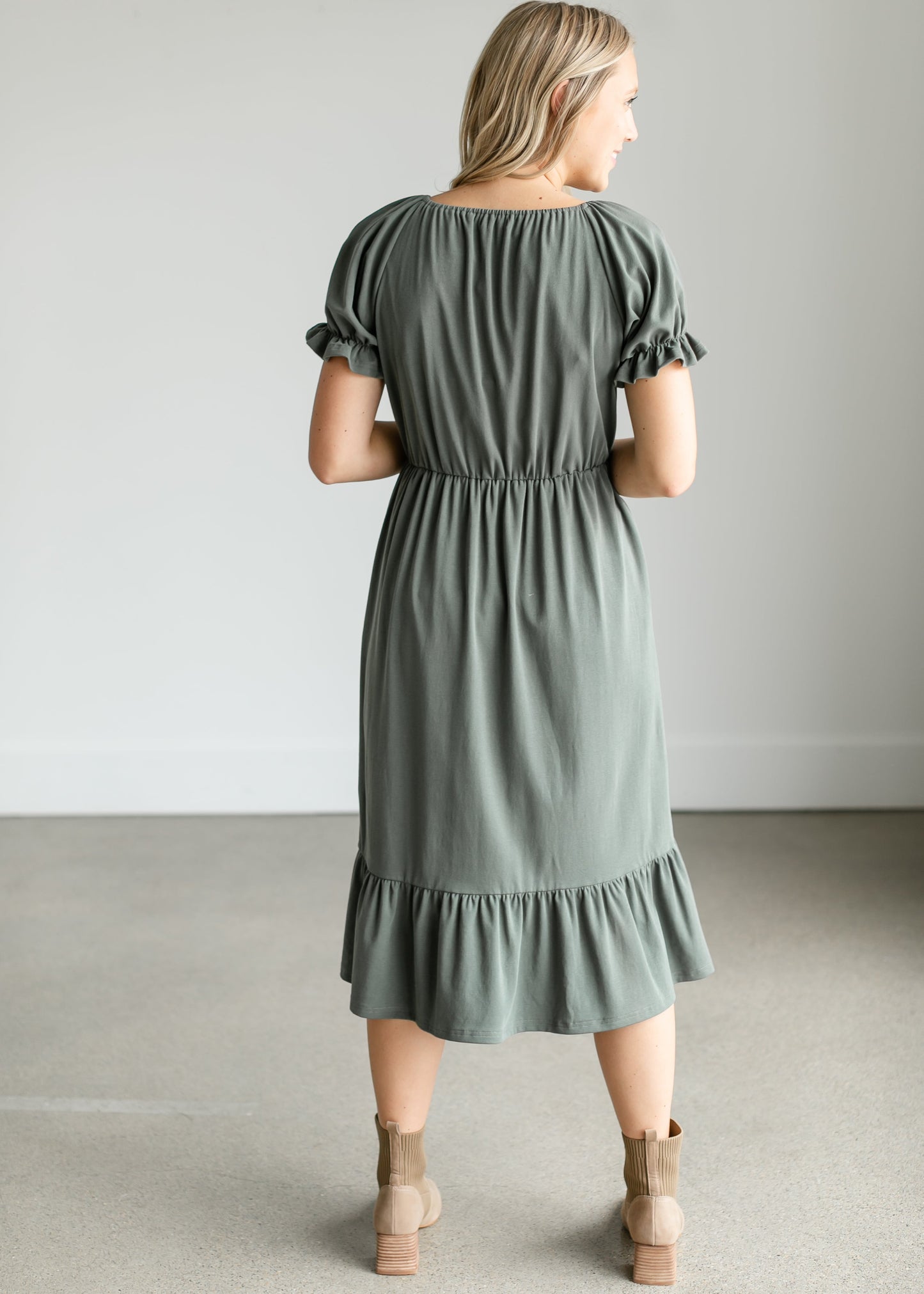 Amy Puff Sleeve Midi Dress IC Dresses