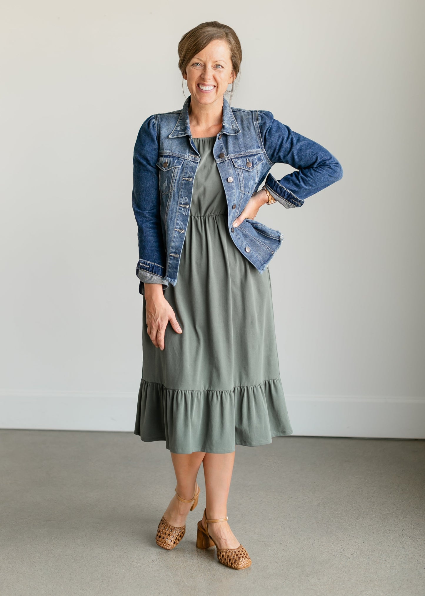 Amy Puff Sleeve Midi Dress IC Dresses