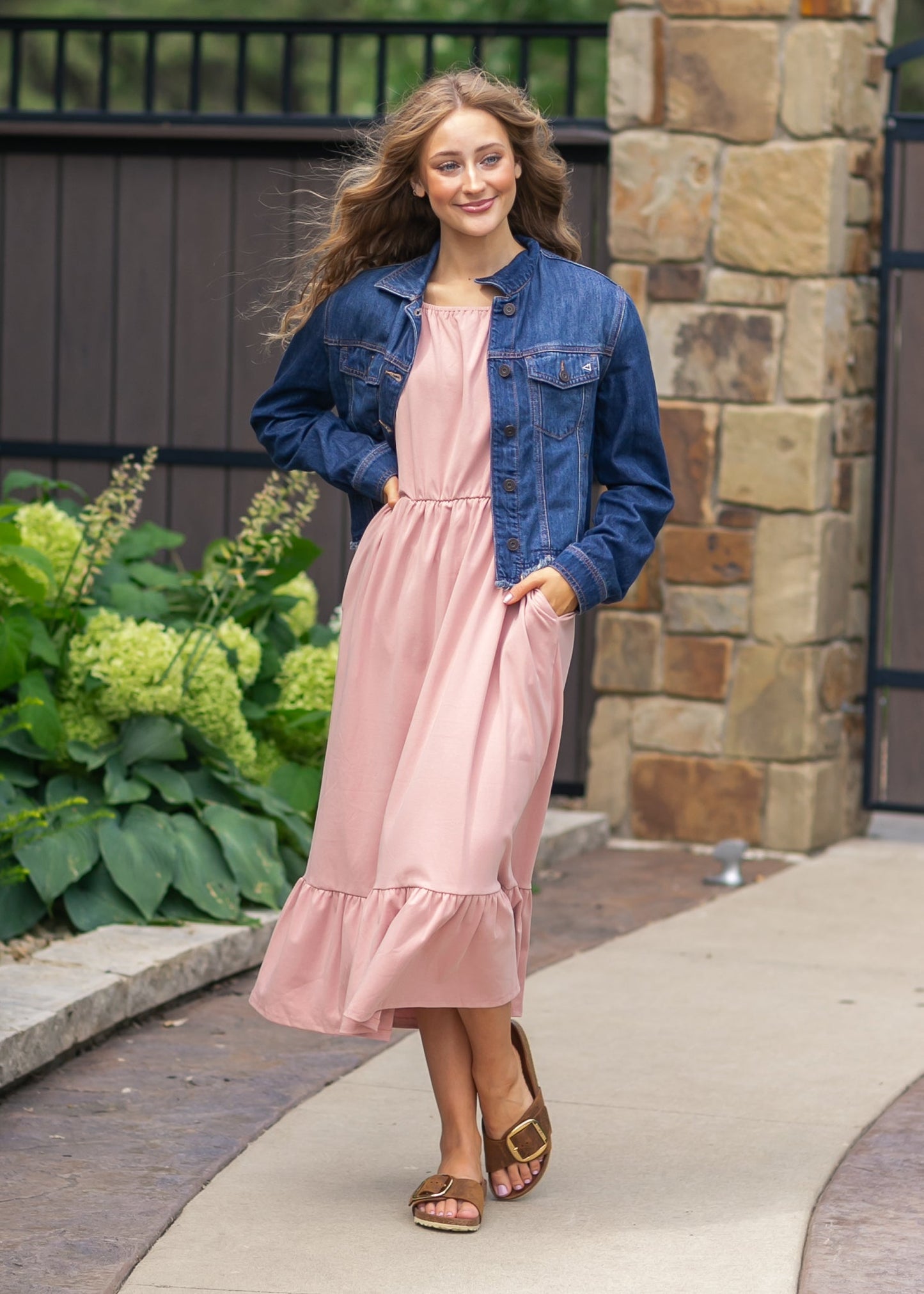 Amy Puff Sleeve Midi Dress IC Dresses Dusty Mauve / XS