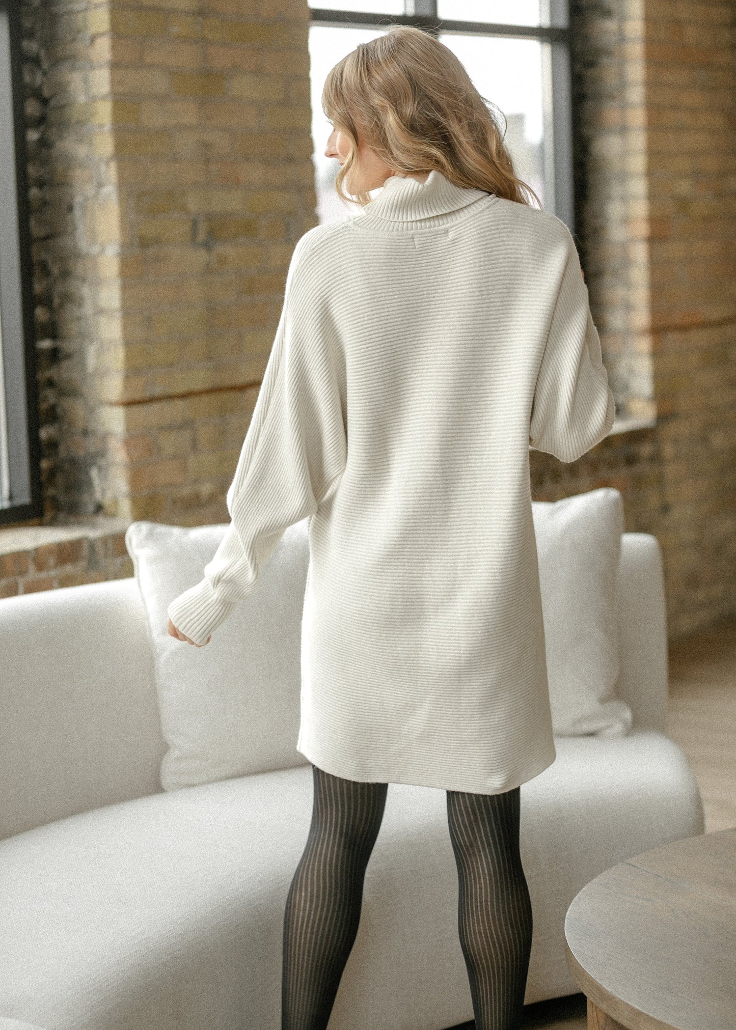 Anya Turtleneck Tunic Length Sweater FF Tops