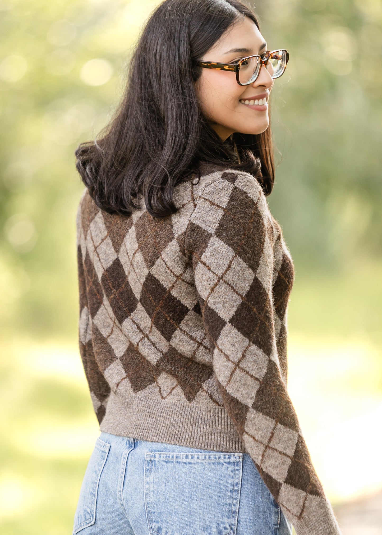 Argyle Button Up Cardigan FF Layering Essentials