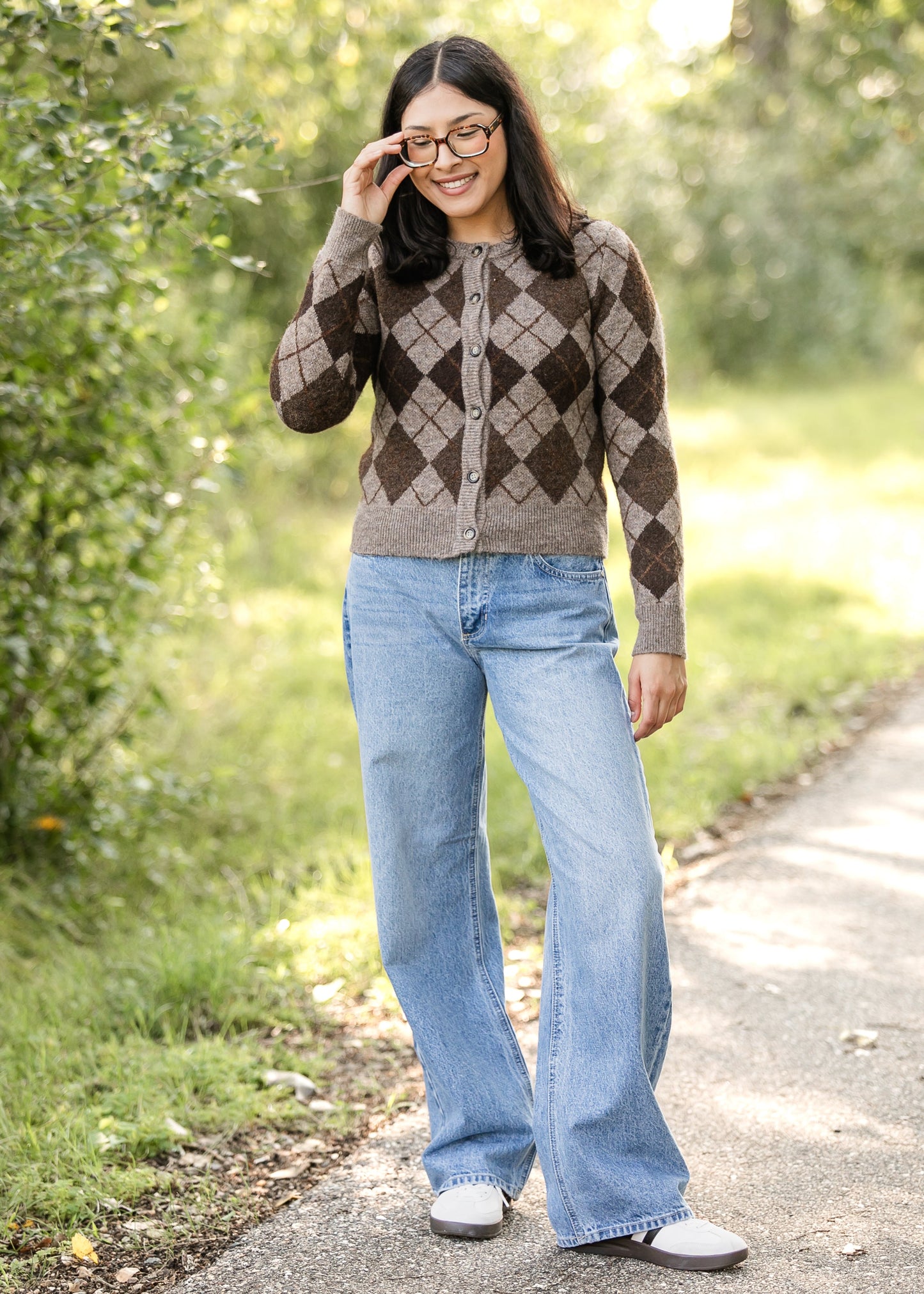 Argyle Button Up Cardigan FF Layering Essentials