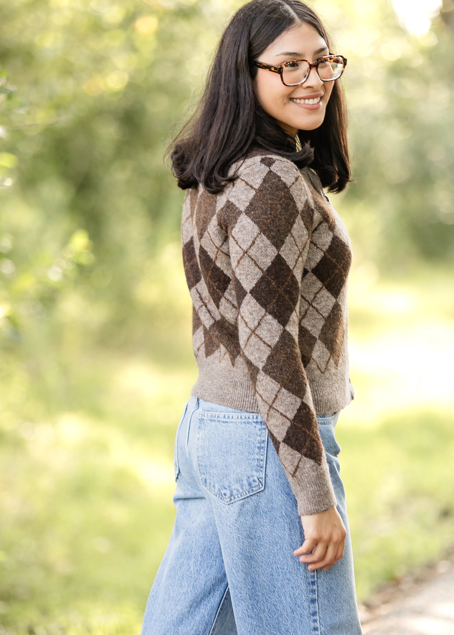 Argyle Button Up Cardigan FF Layering Essentials