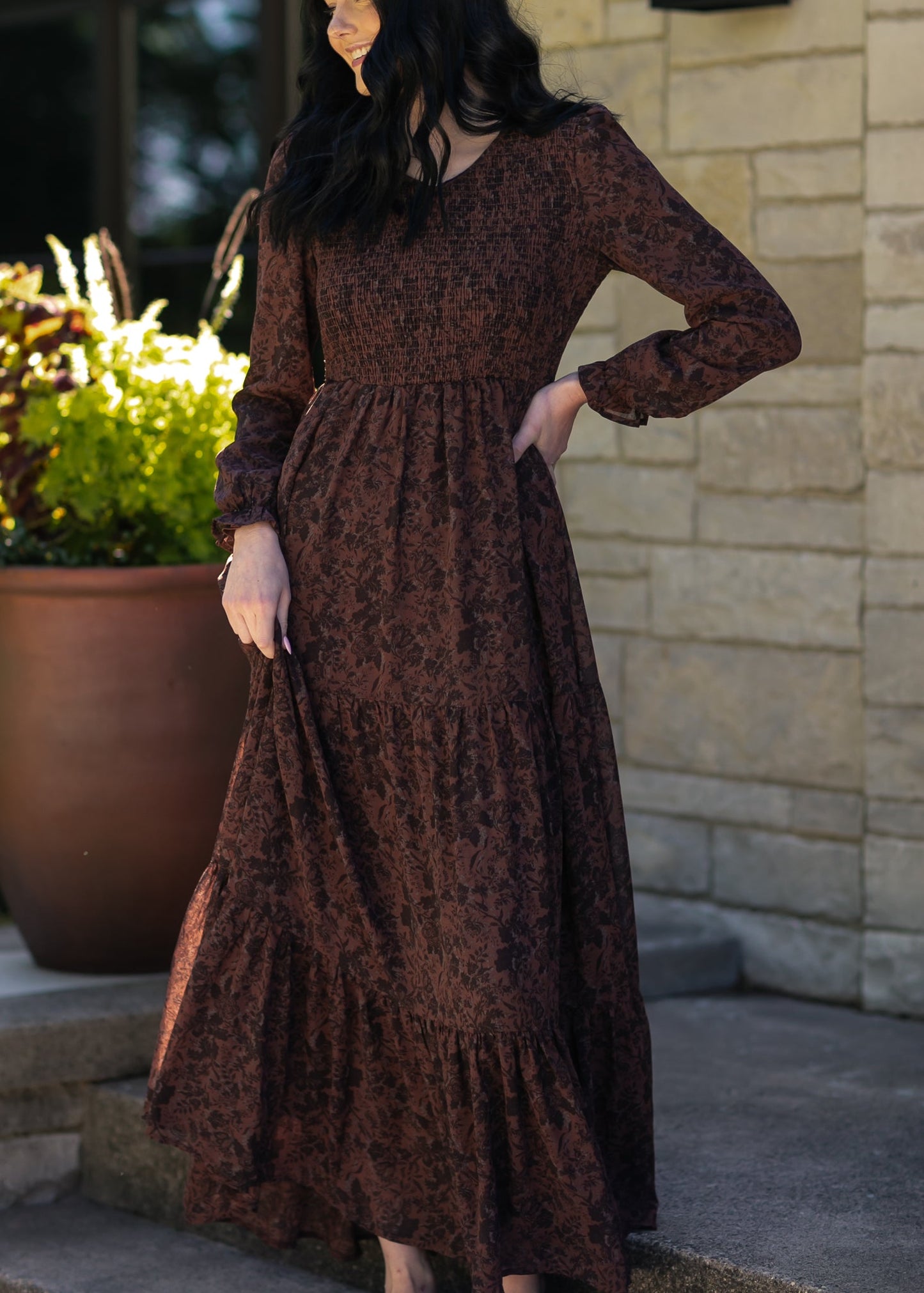 Aurora Smocked Maxi Dress IC Dresses