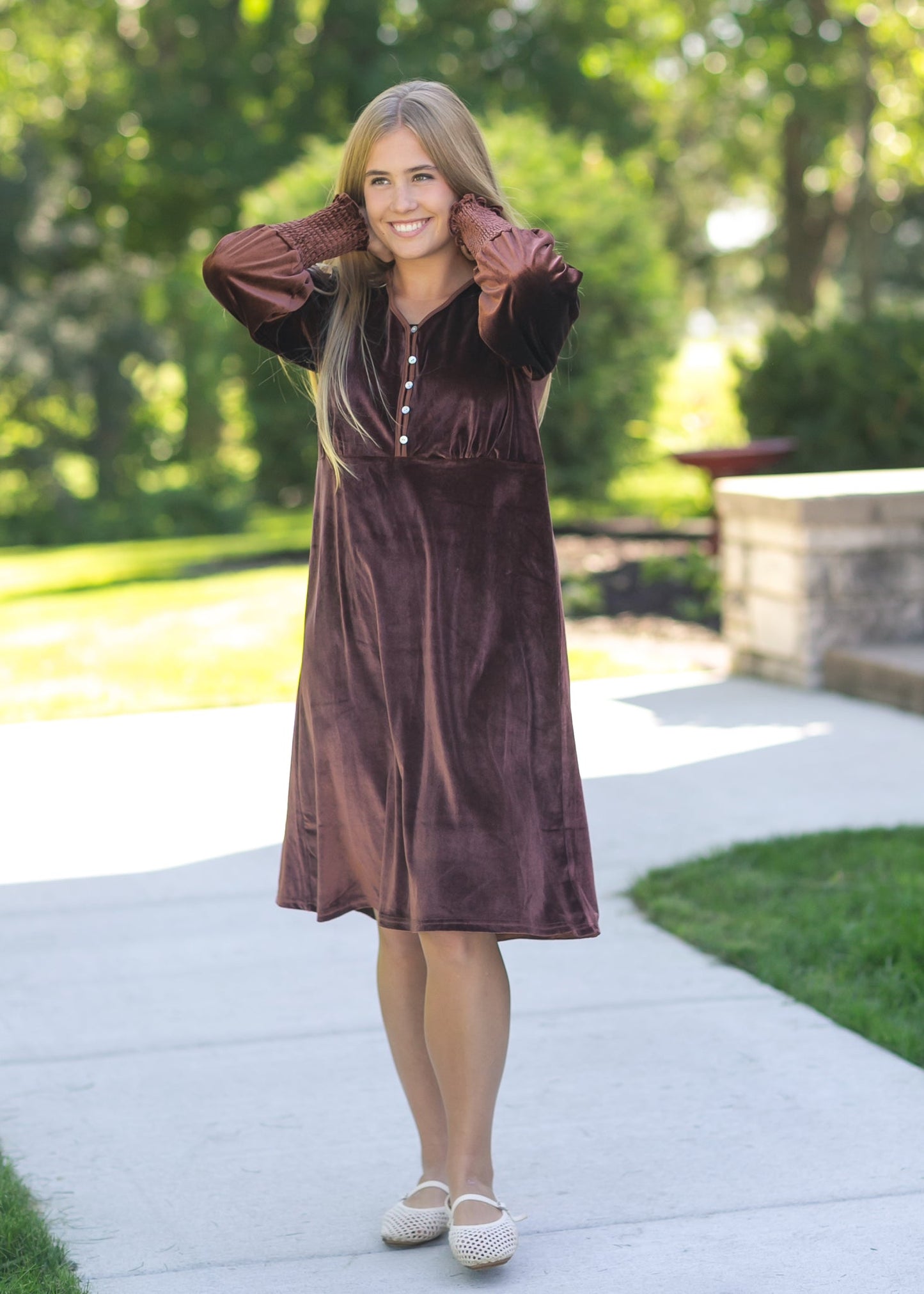 Autumn Velvet Midi Dress IC Dresses
