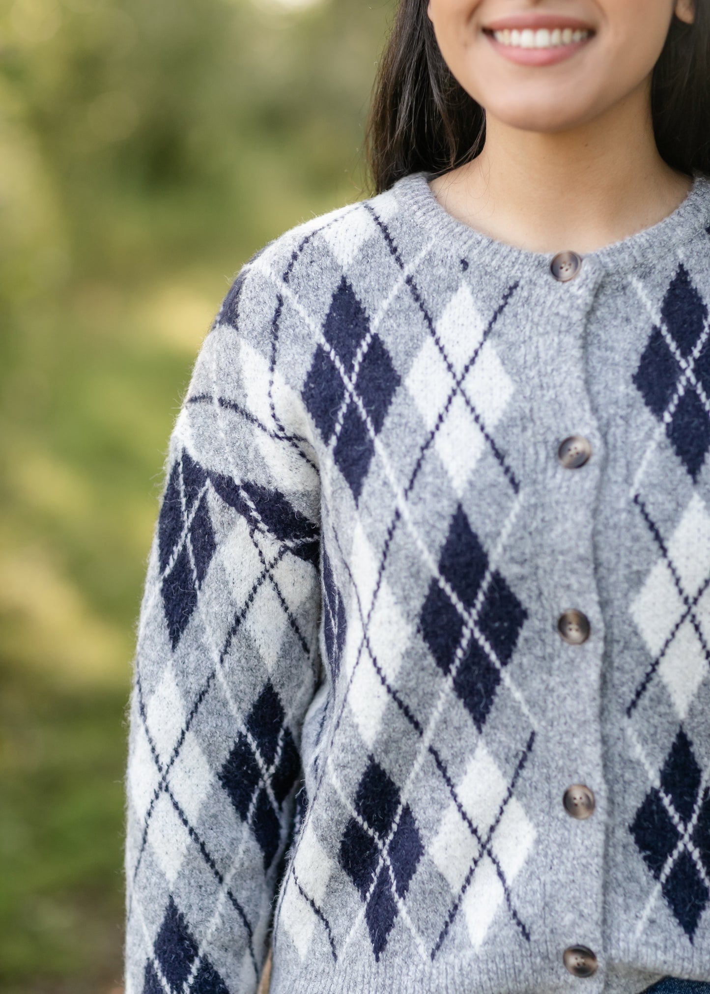 Bec Argyle Button Up Cardigan FF Layering Essentials