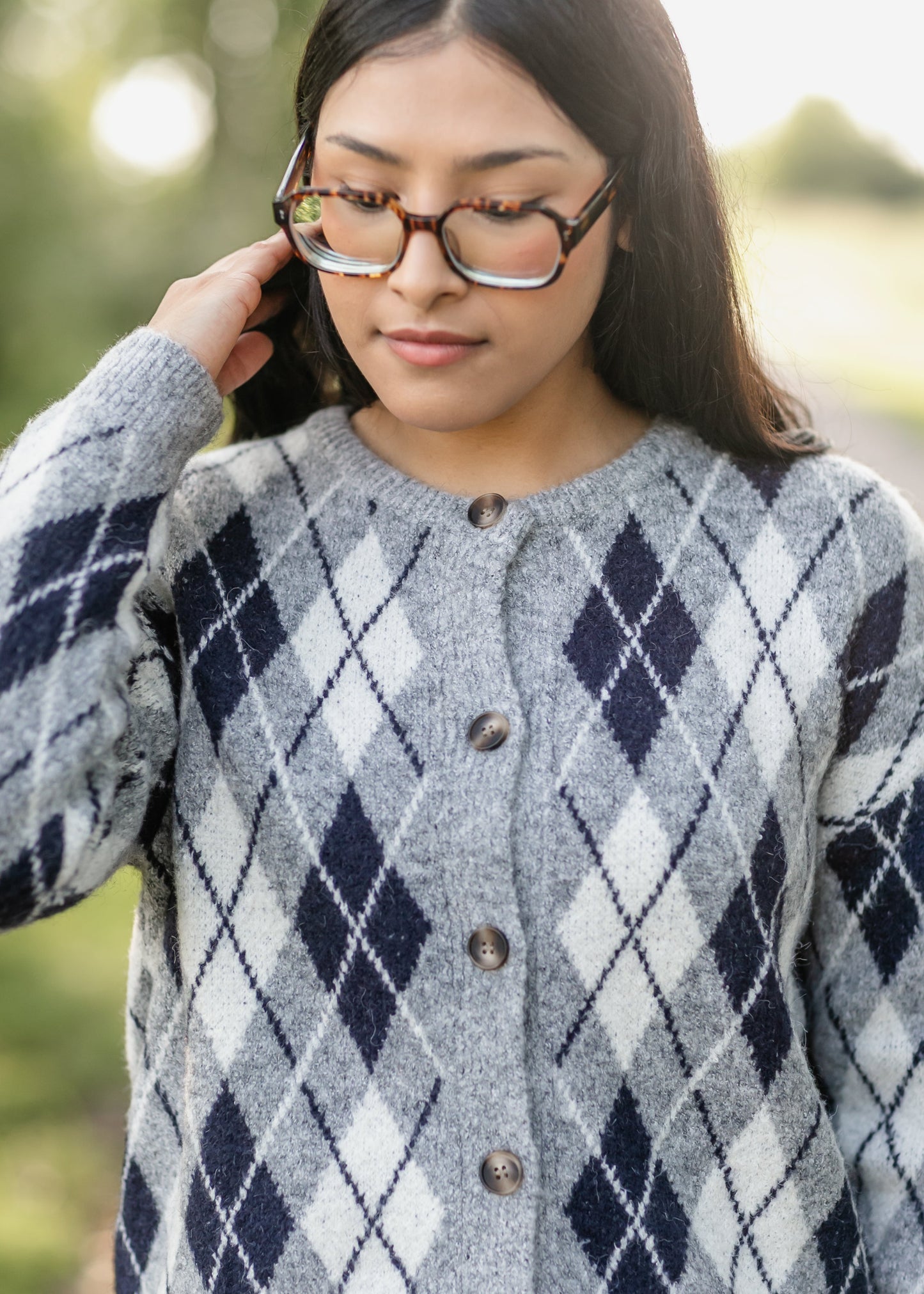 Bec Argyle Button Up Cardigan FF Layering Essentials