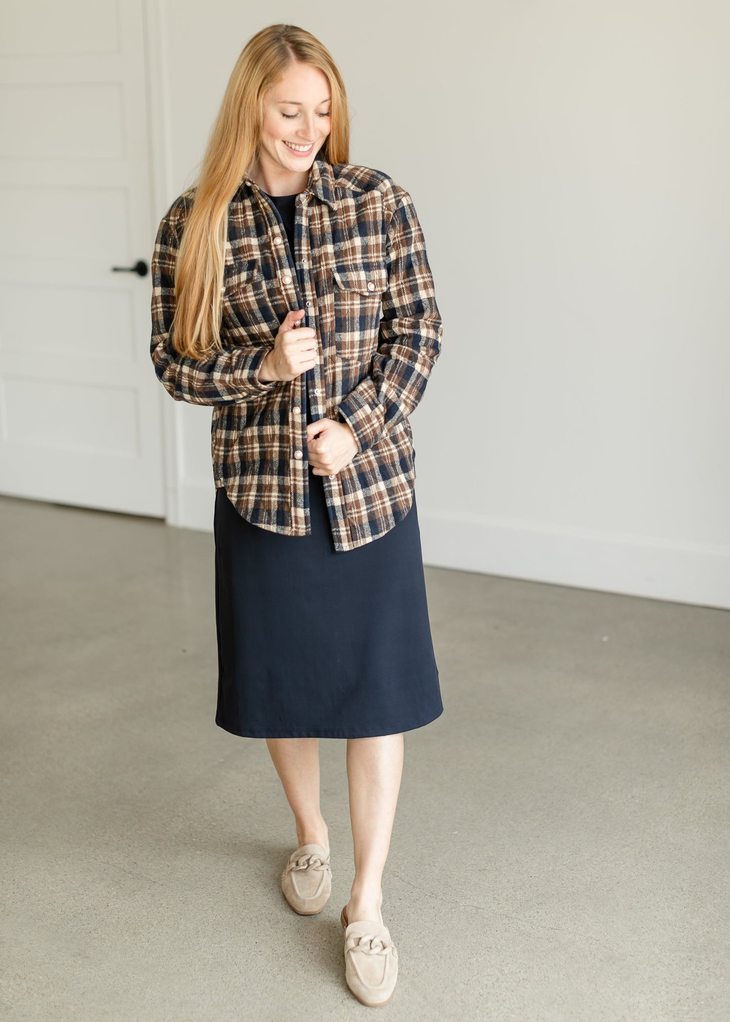 Belle Plaid Quilted Shacket FF Tops