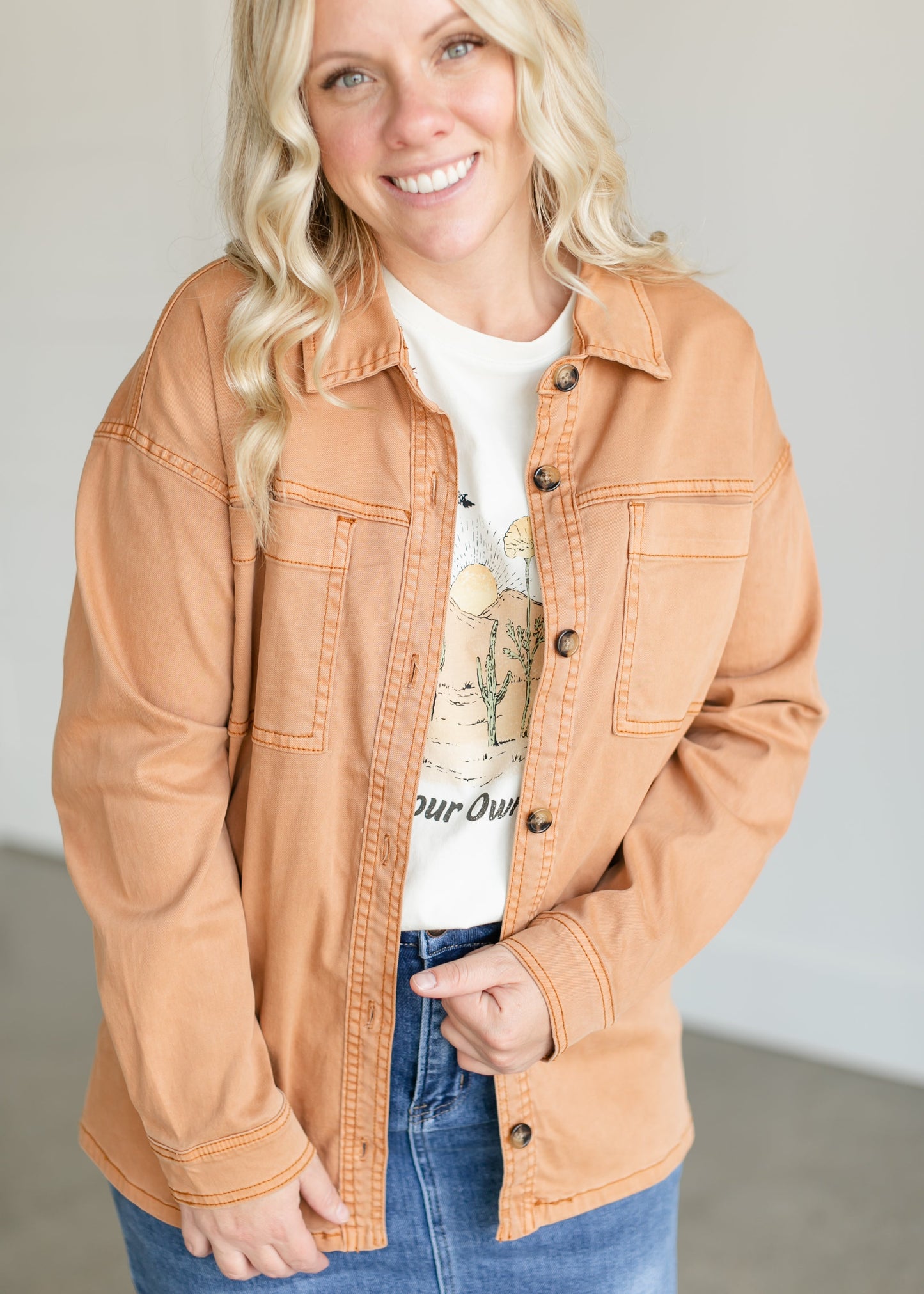 Berkley Button Up Chore Shacket FF Tops