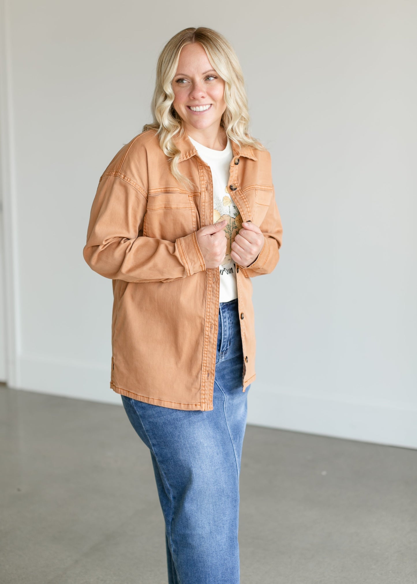 Berkley Button Up Chore Shacket FF Tops
