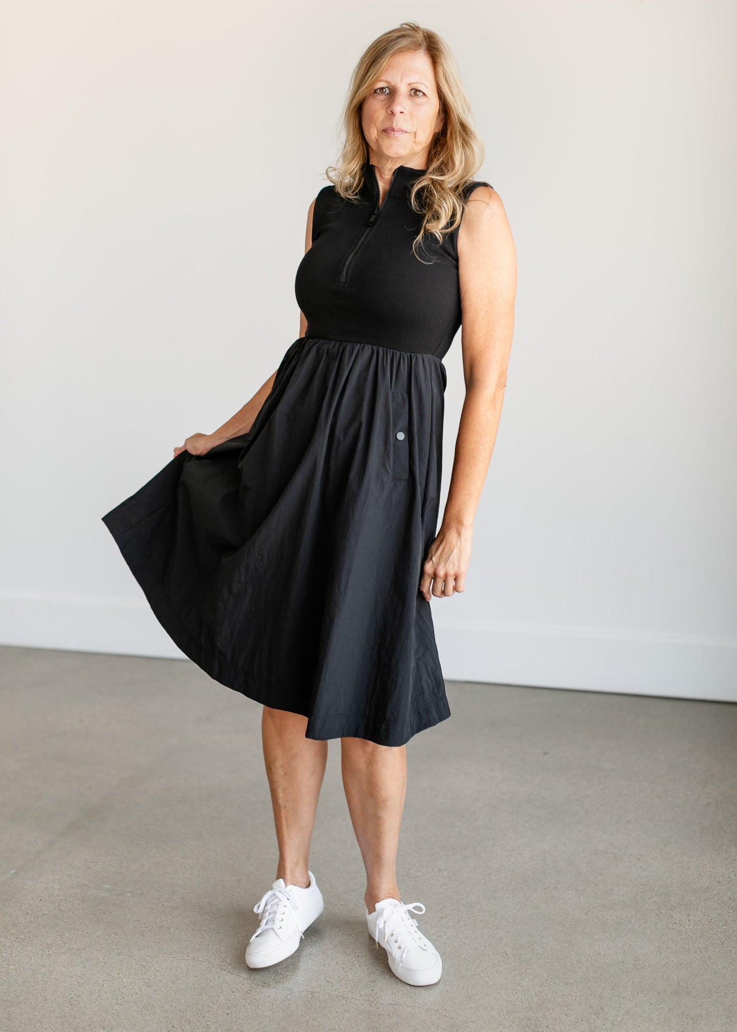 Berlin Half-Zip Sleeveless Midi Dress FF Dresses