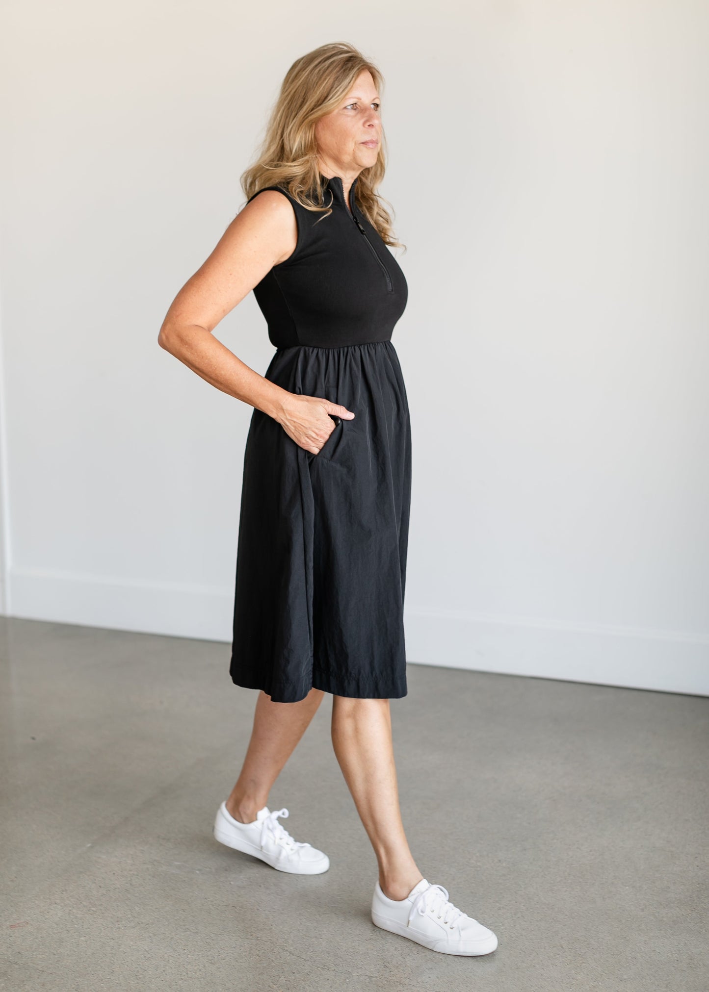 Berlin Half-Zip Sleeveless Midi Dress FF Dresses