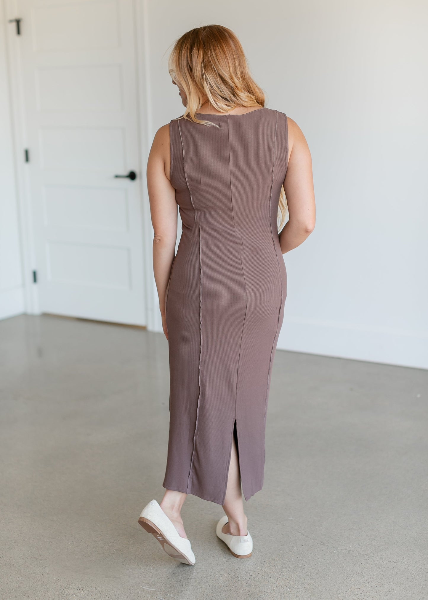 Bina Ribbed Knit Sleeveless Midi Dress FF Dresses