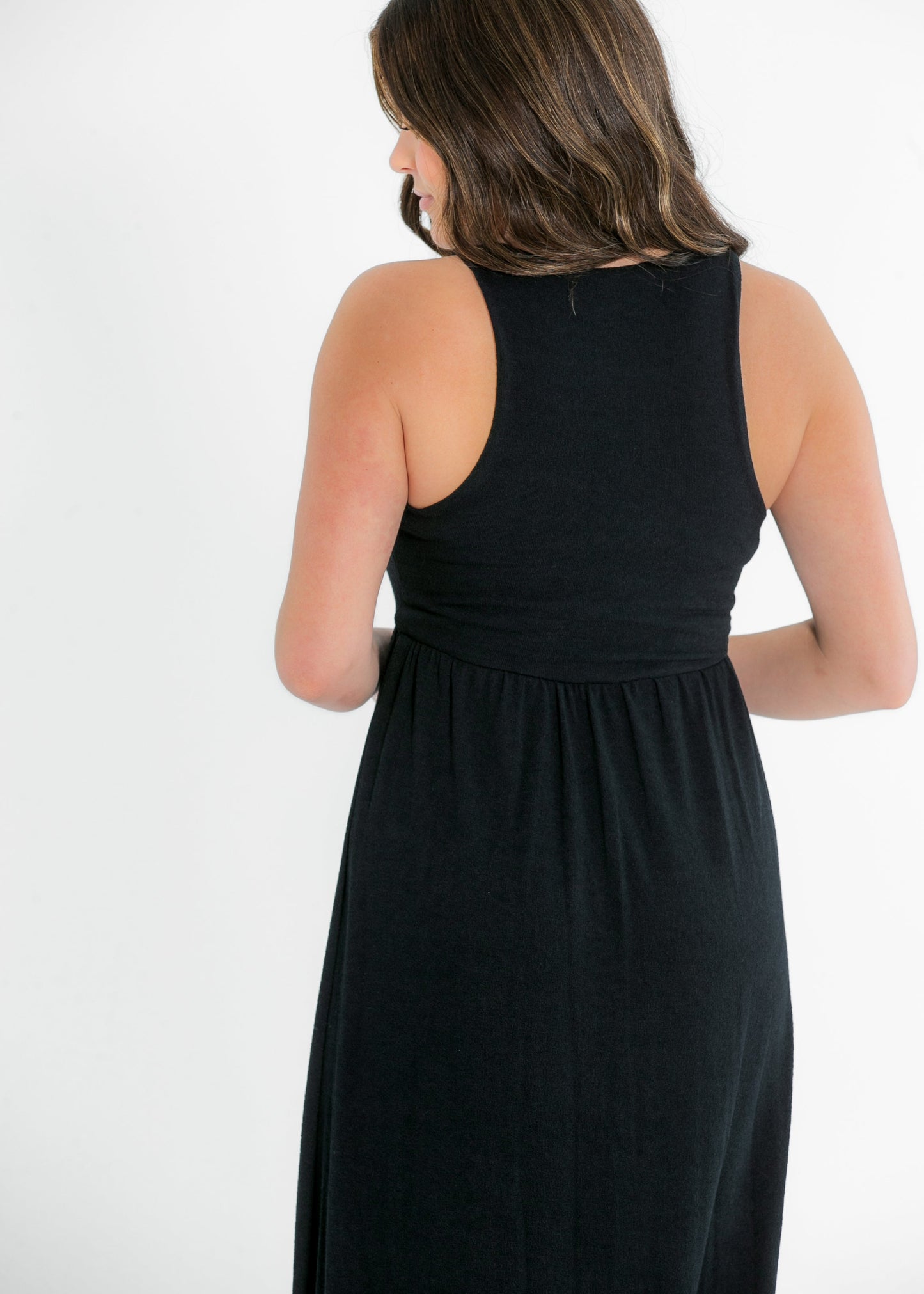 Black Knit Sleeveless Maxi Dress FF Dresses