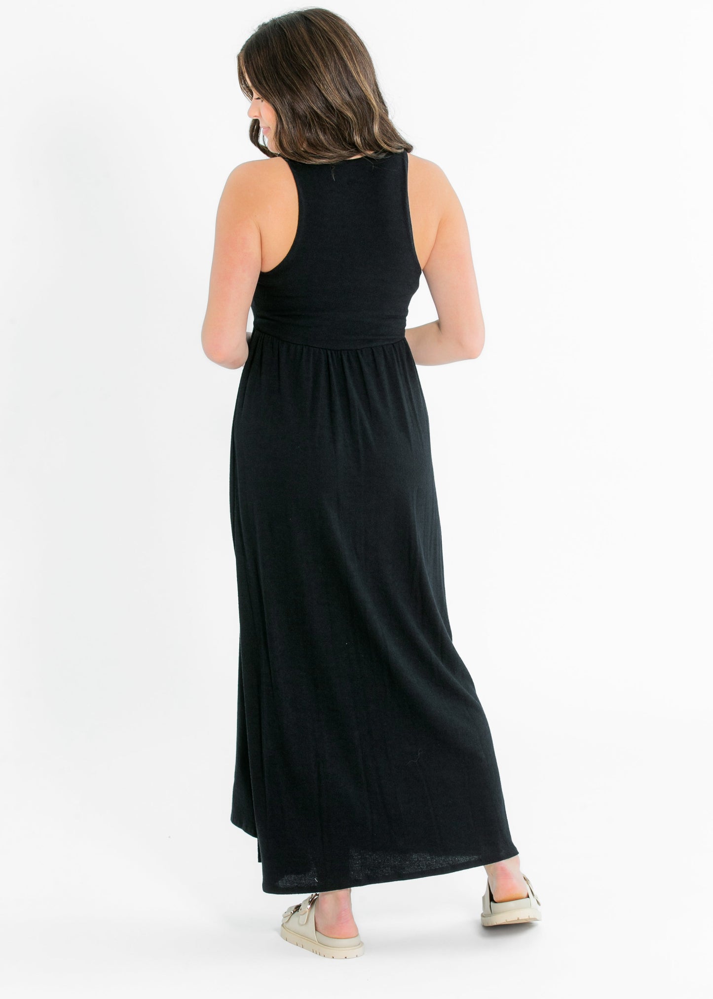 Black Knit Sleeveless Maxi Dress FF Dresses