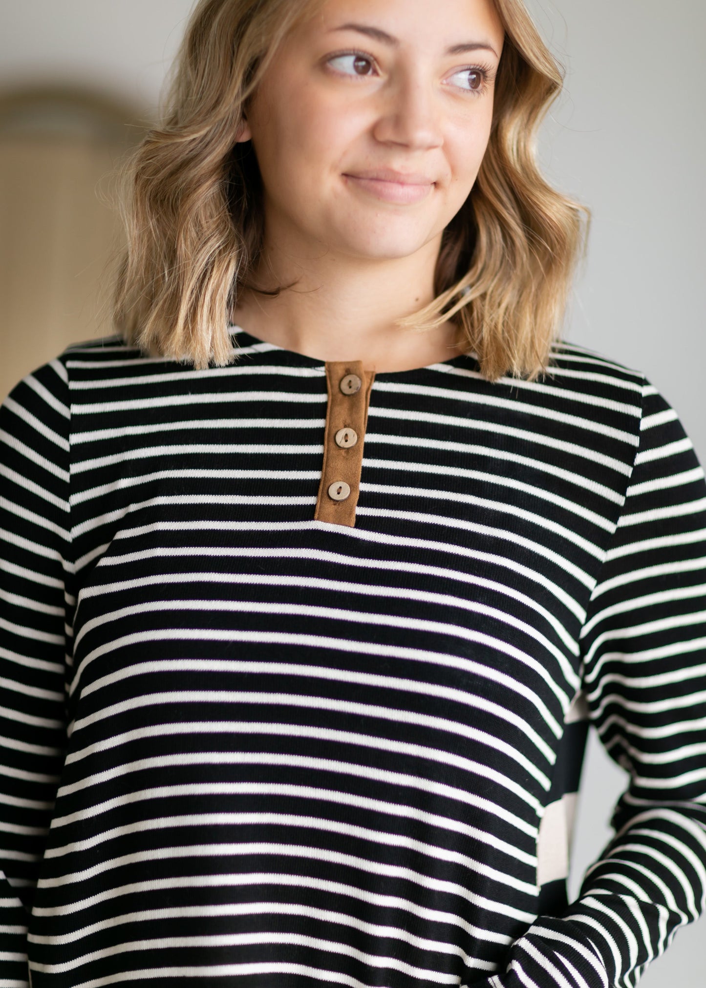 Black Mixed Striped Top - FINAL SALE FF Tops