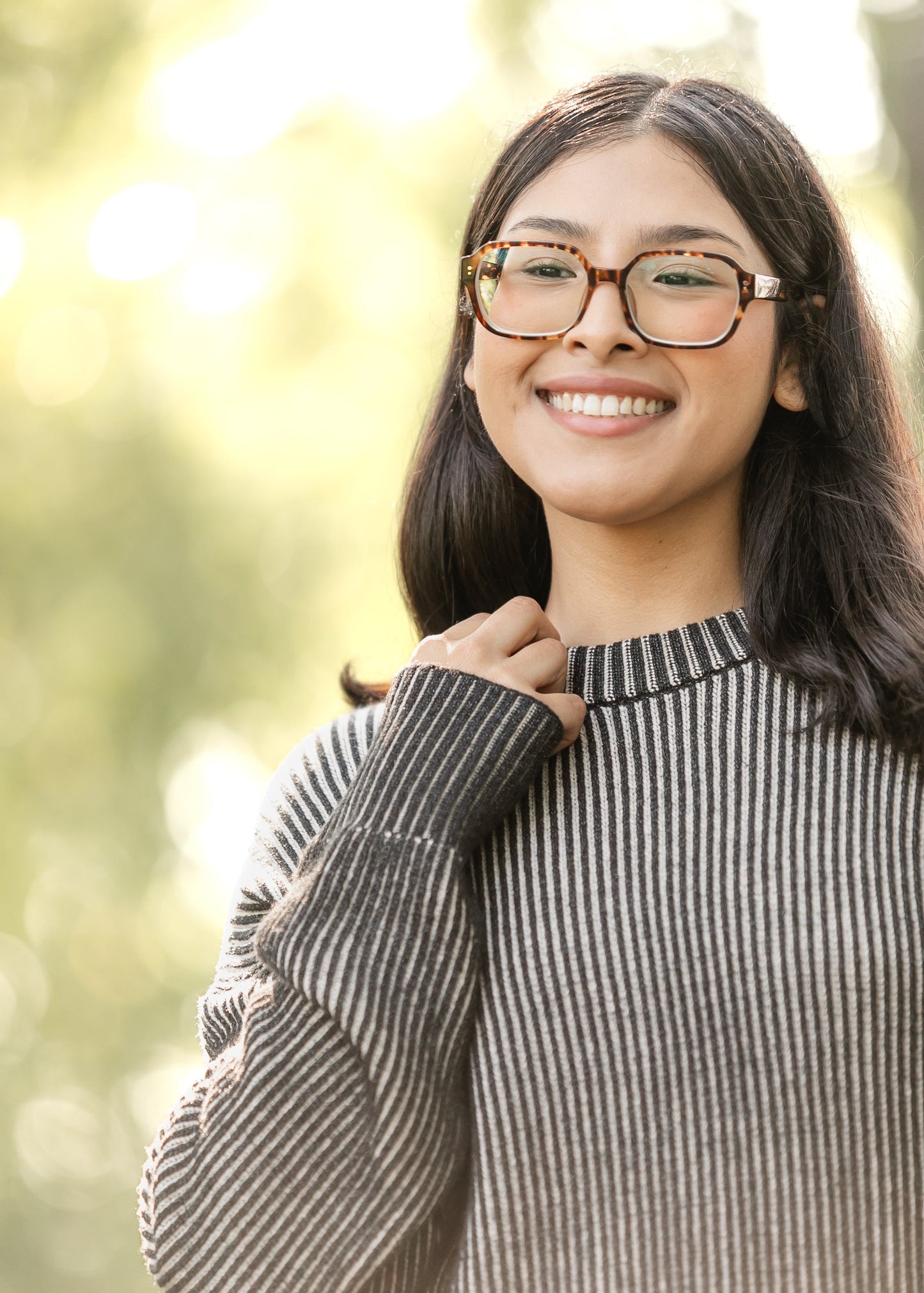 Black White Knit Sweater FF Tops
