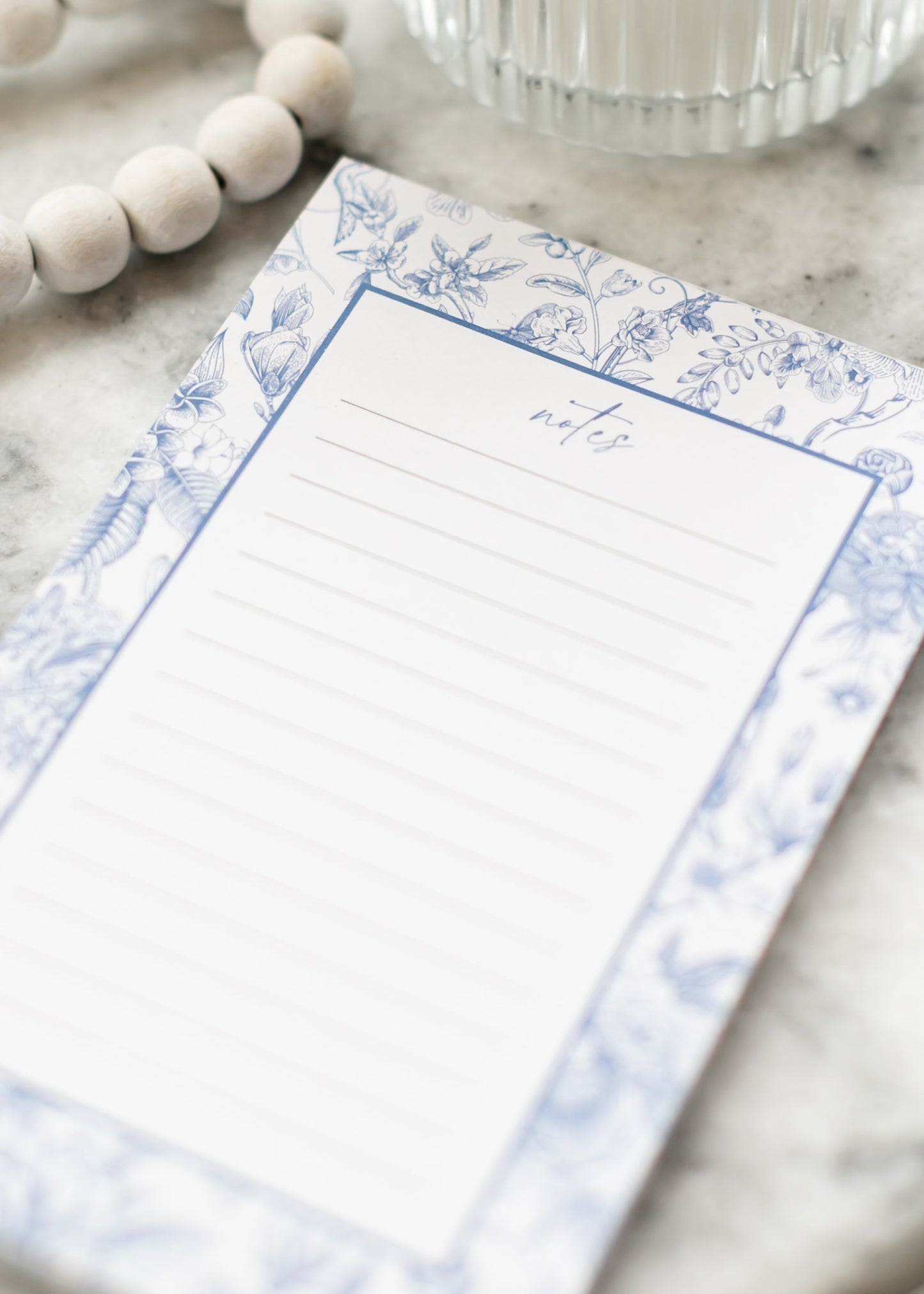 Blue Delft Floral Stationary Notepad Gifts