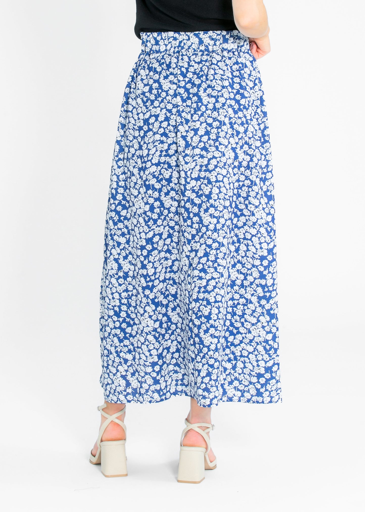 Braylyn Royal Blue Floral Midi Skirt IC Skirts