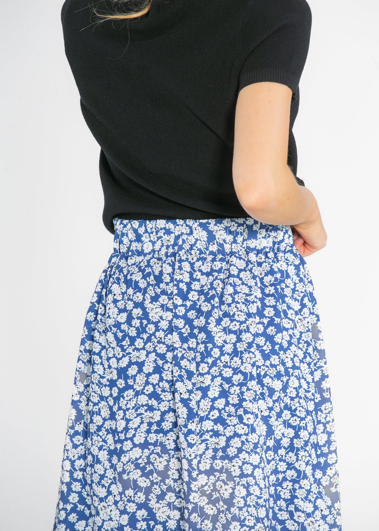 Braylyn Royal Blue Floral Midi Skirt IC Skirts
