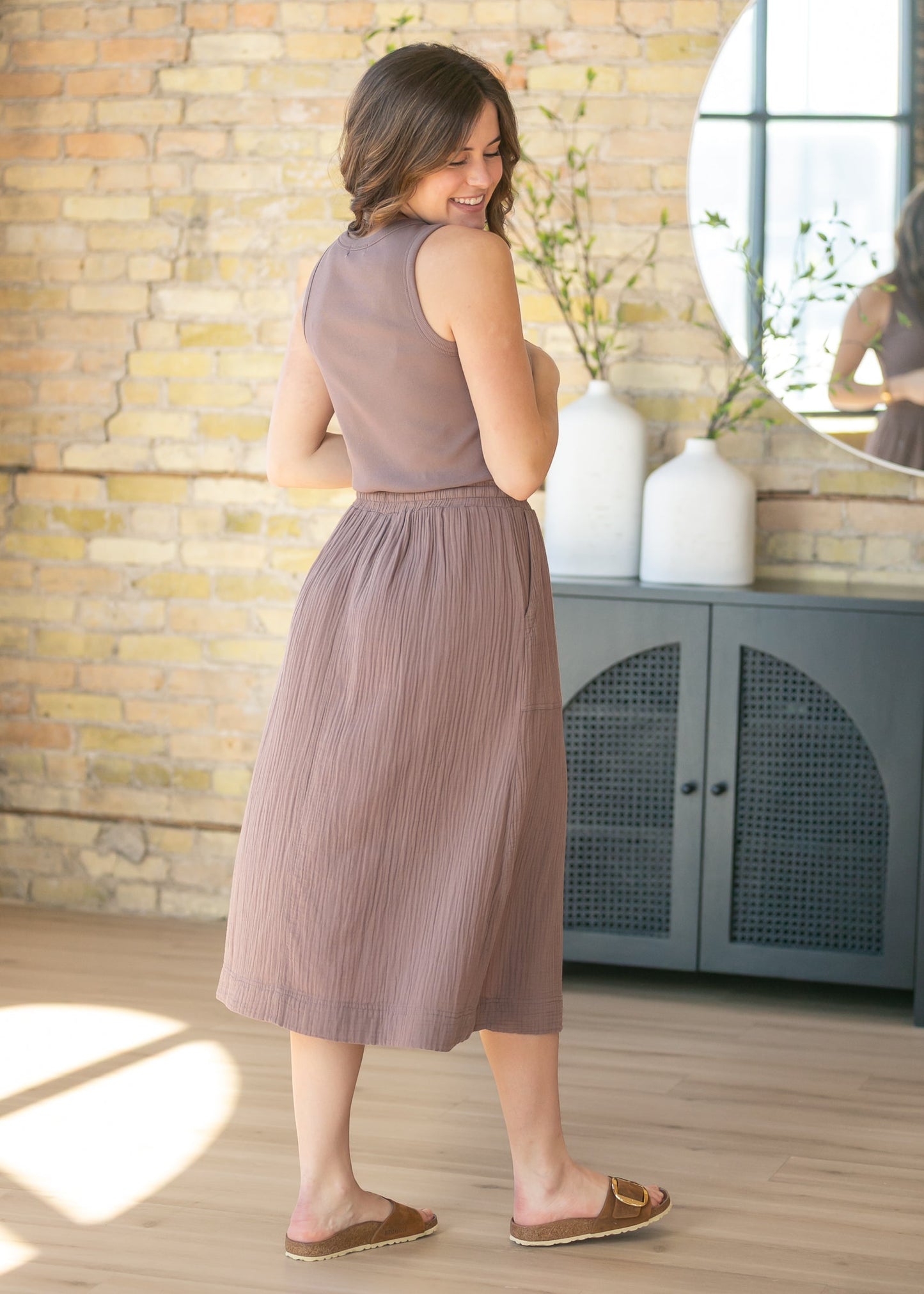 Brendie Knit Cotton Drawstring Maxi Dress FF Dresses