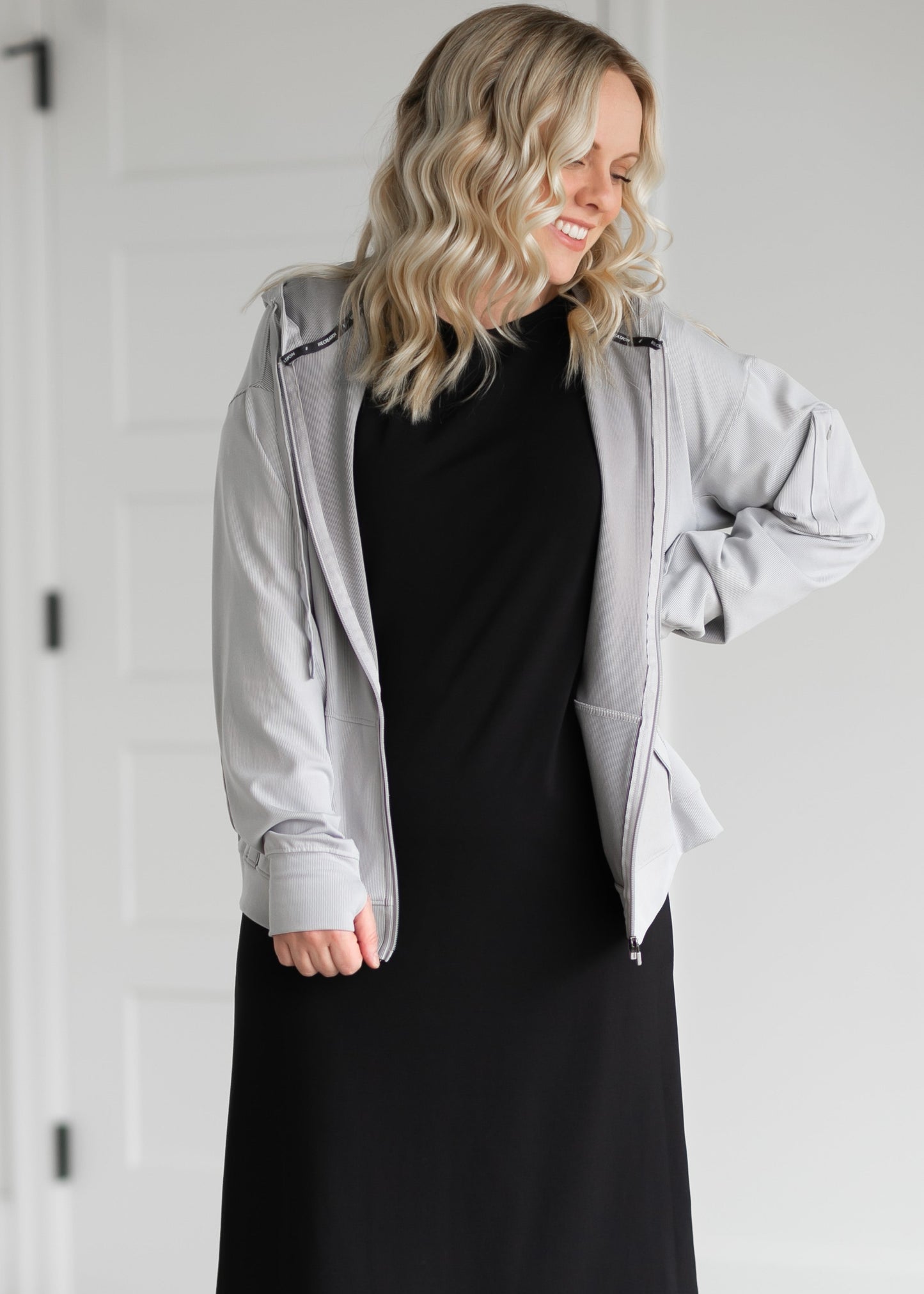 Brianne Active Ribbed Zip Up Hoodie Tops