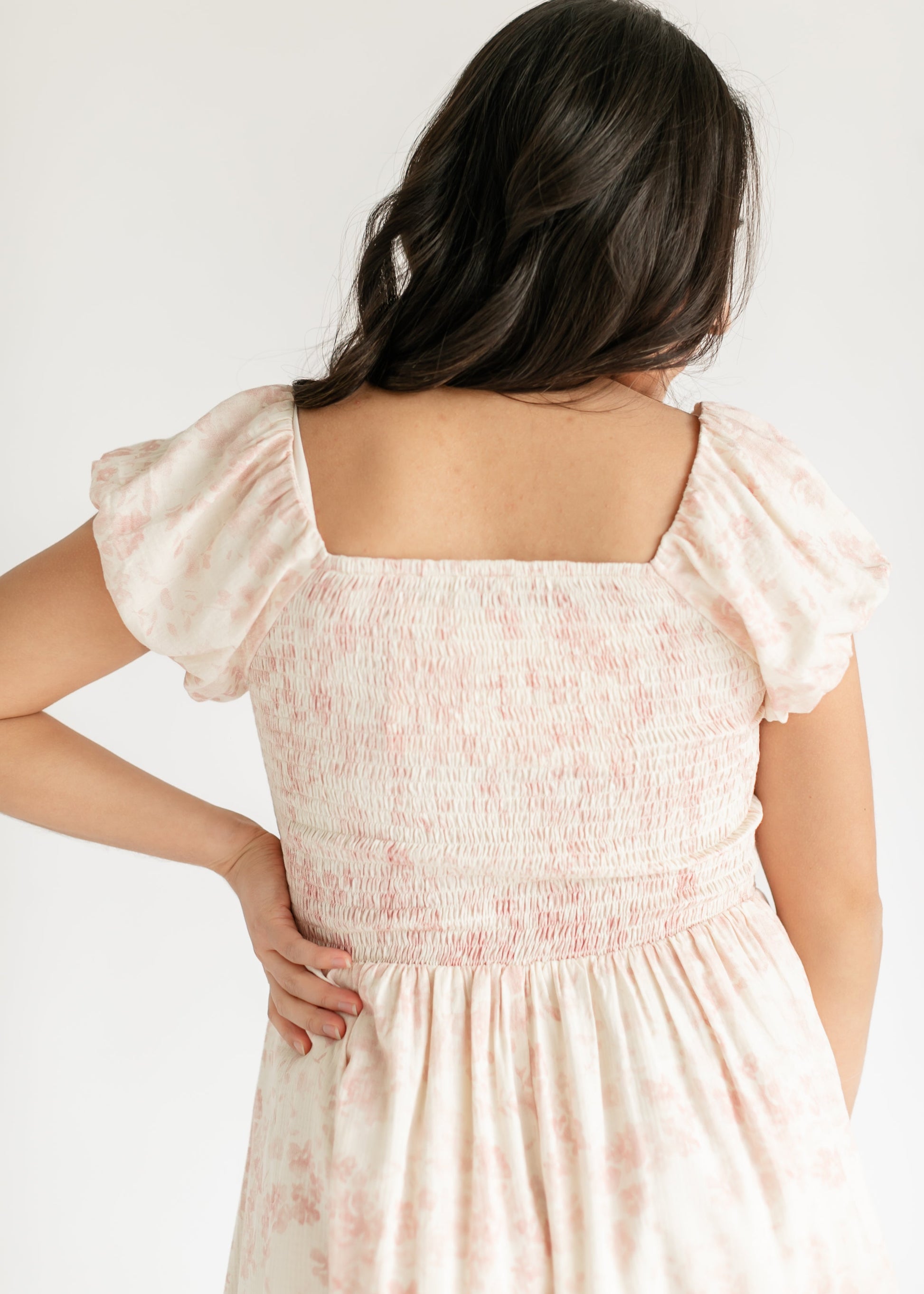 Brienna Ruched Bodice Cap Sleeve Midi Dress IC Dresses