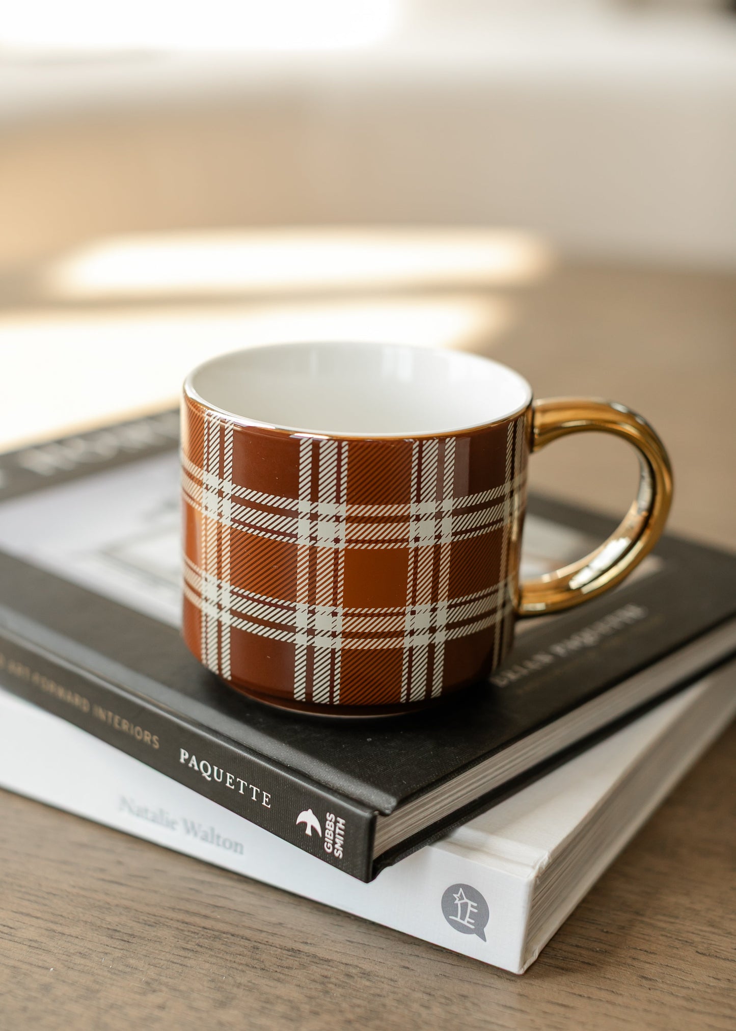 Brown Plaid Coffee Mug FF Home + Lifestyle