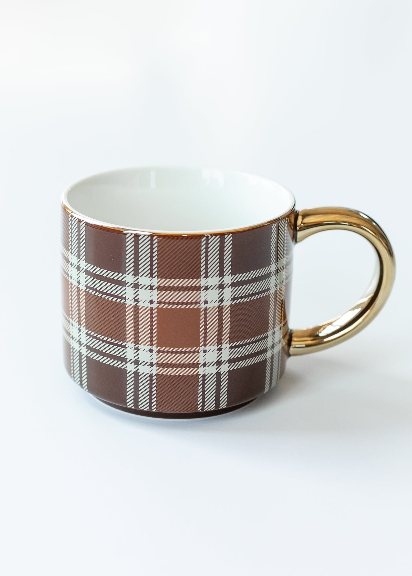 Brown Plaid Coffee Mug FF Home + Lifestyle