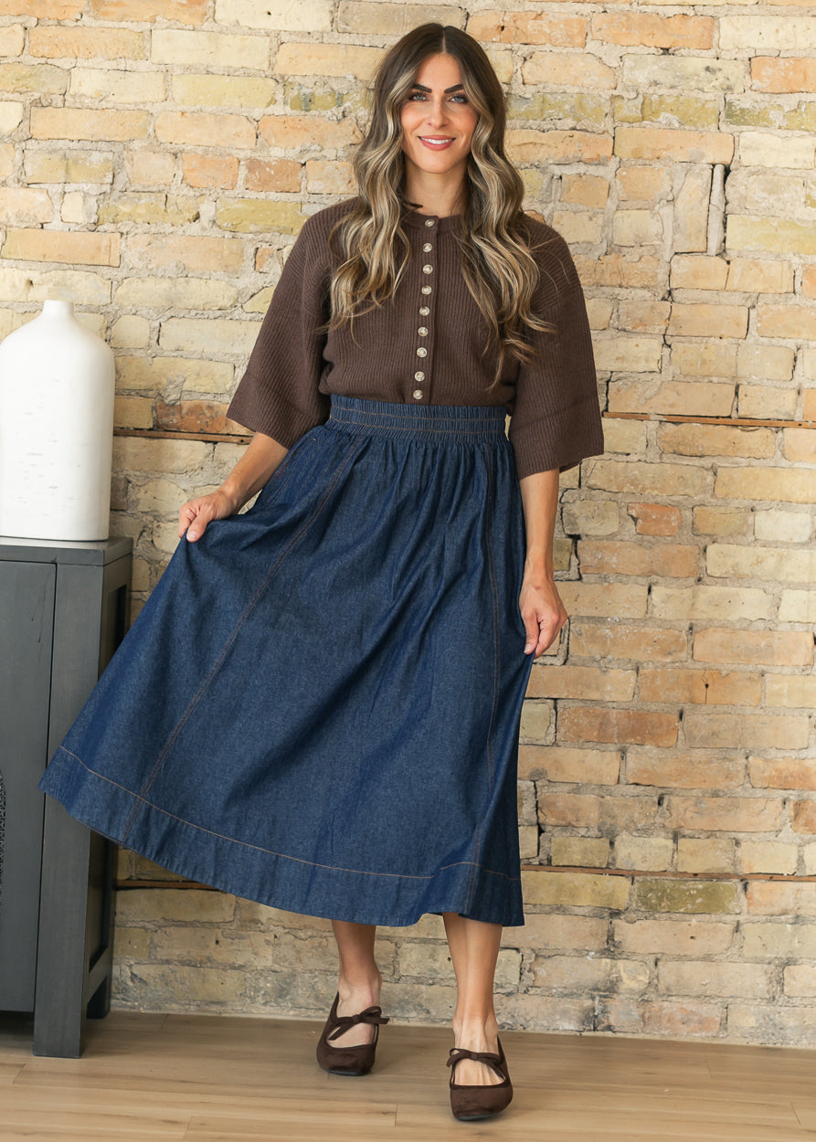 Brown Short Sleeve Knit Cardigan FF Tops