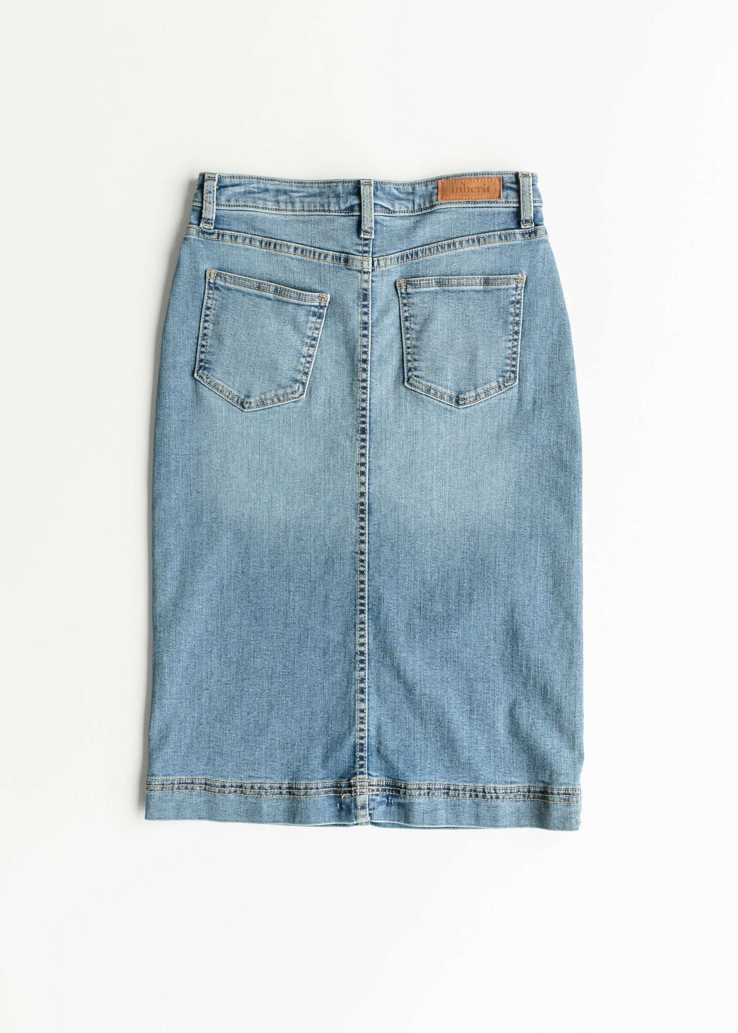 Bryn Light Wash Denim Midi Skirt IC Skirts