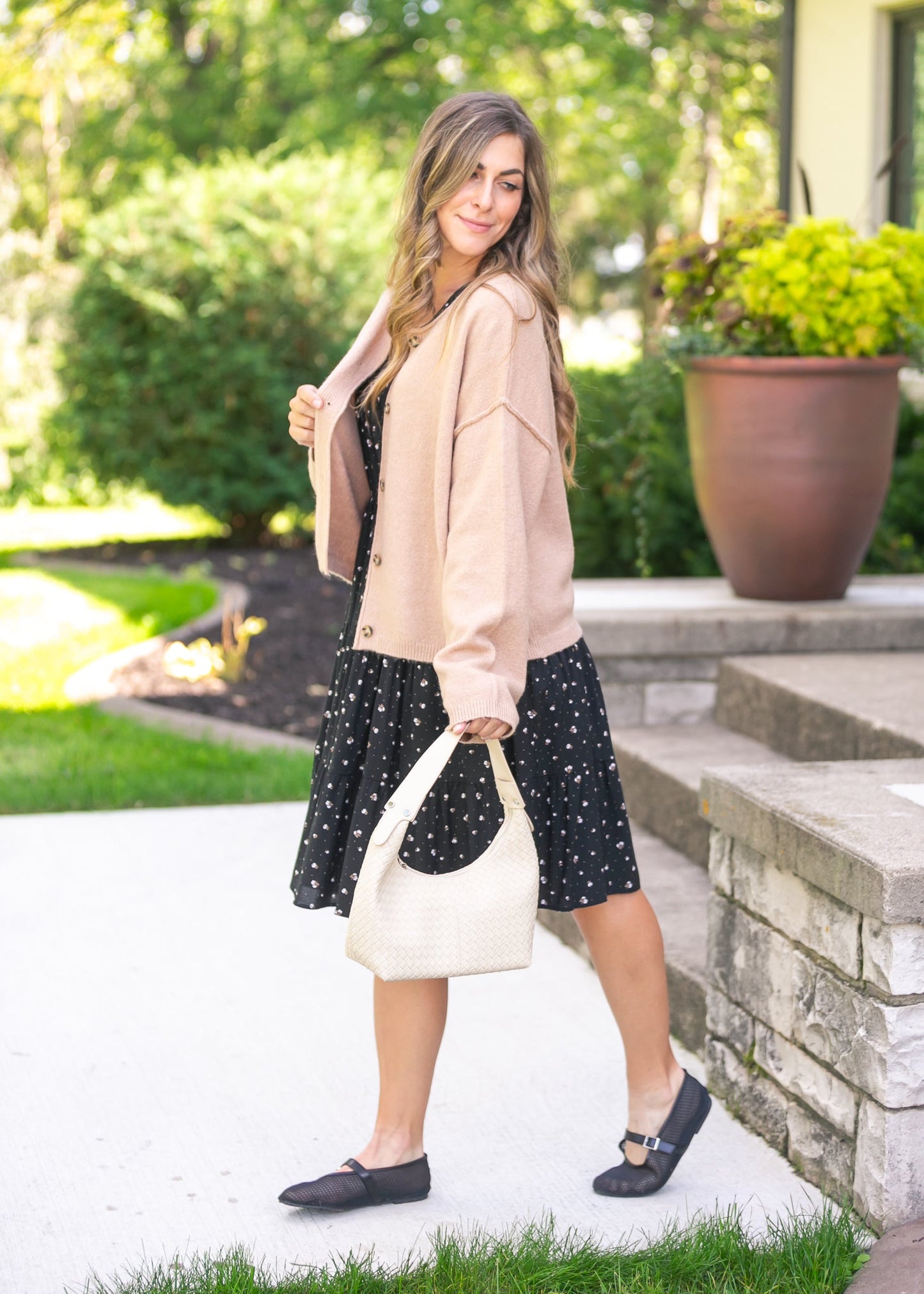 Button Down Raw Seam Cardigan FF Layering Essentials