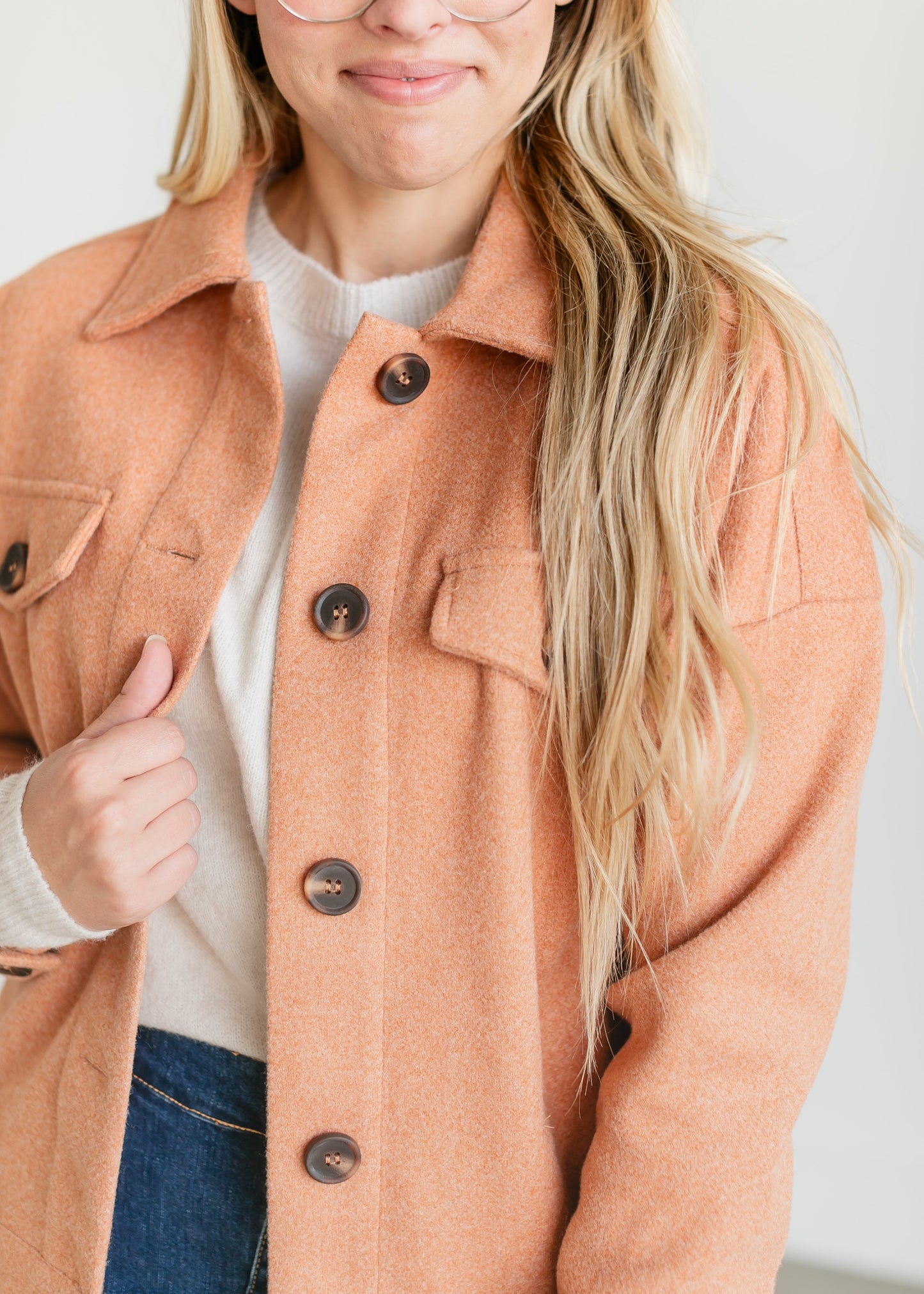 Button Up Chore Shacket FF Tops