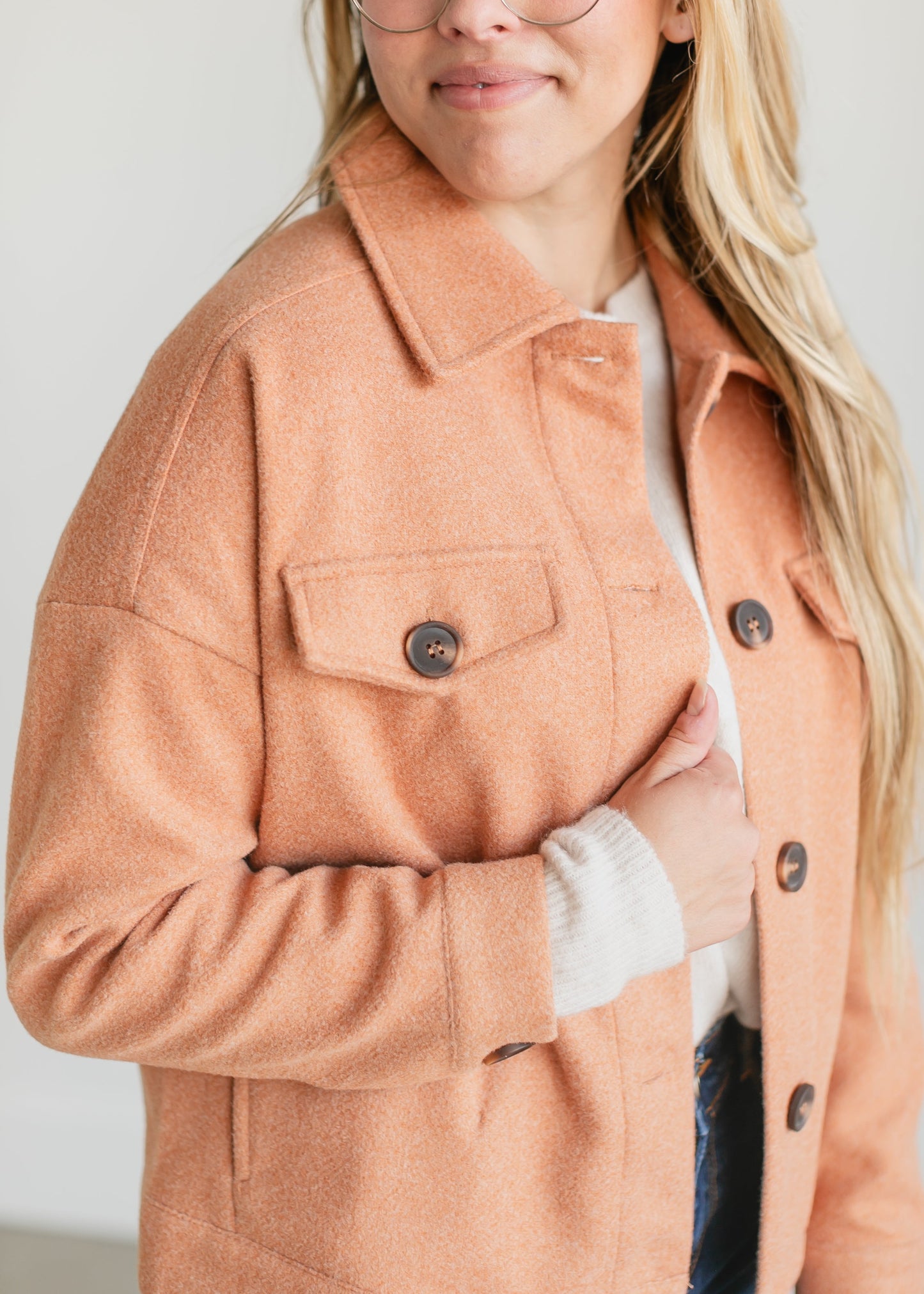 Button Up Chore Shacket FF Tops