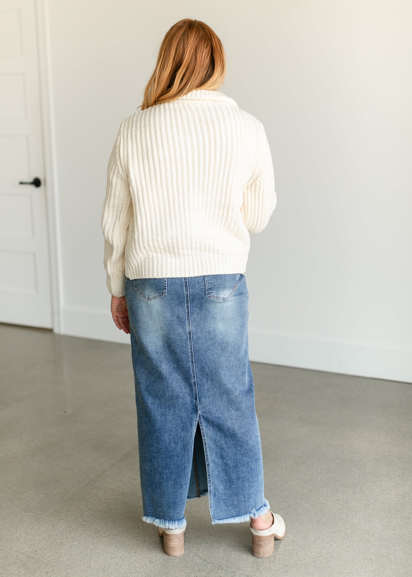 Button Up Turtleneck Sweater Jacket FF Tops