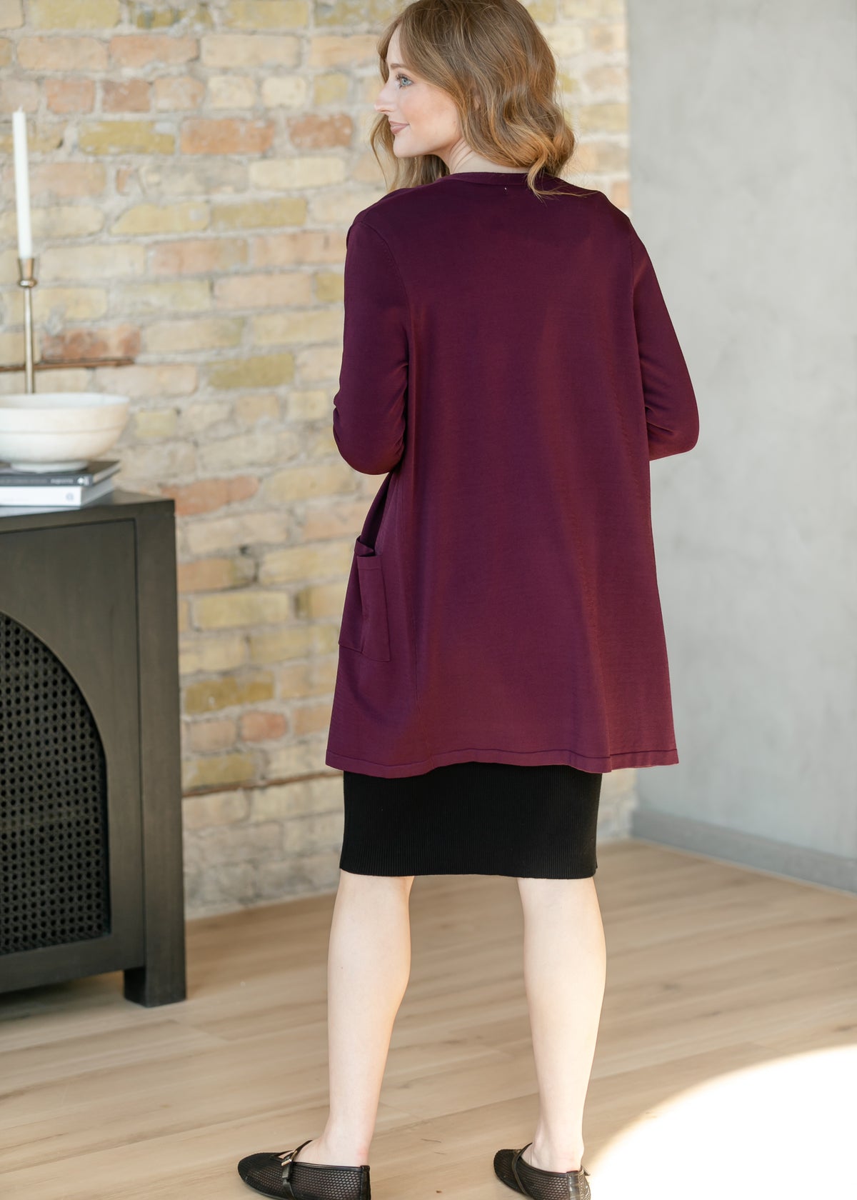 Cally Mulberry Open Front Cardigan IC Layering Essentials