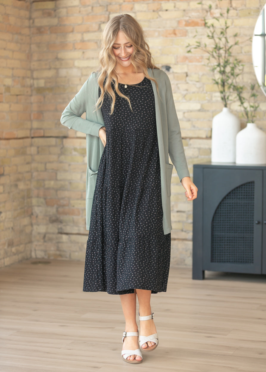 Cally Olive Open Front Cardigan FF Layering Essentials