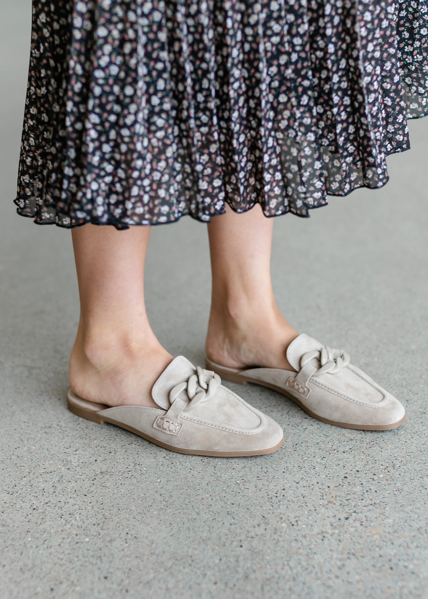 Cally Sand Suede Mule Shoes
