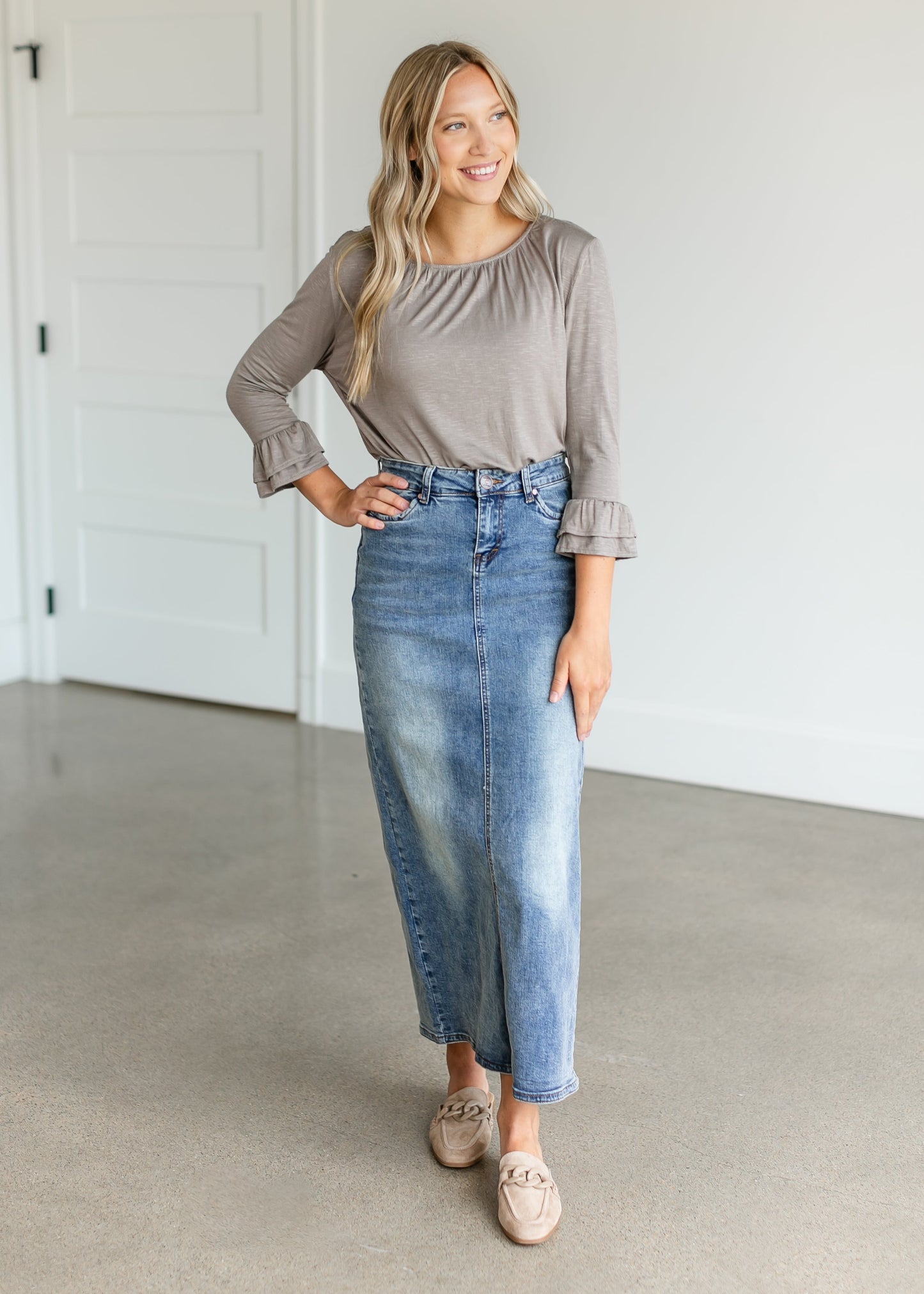 Cally Sand Suede Mule Shoes