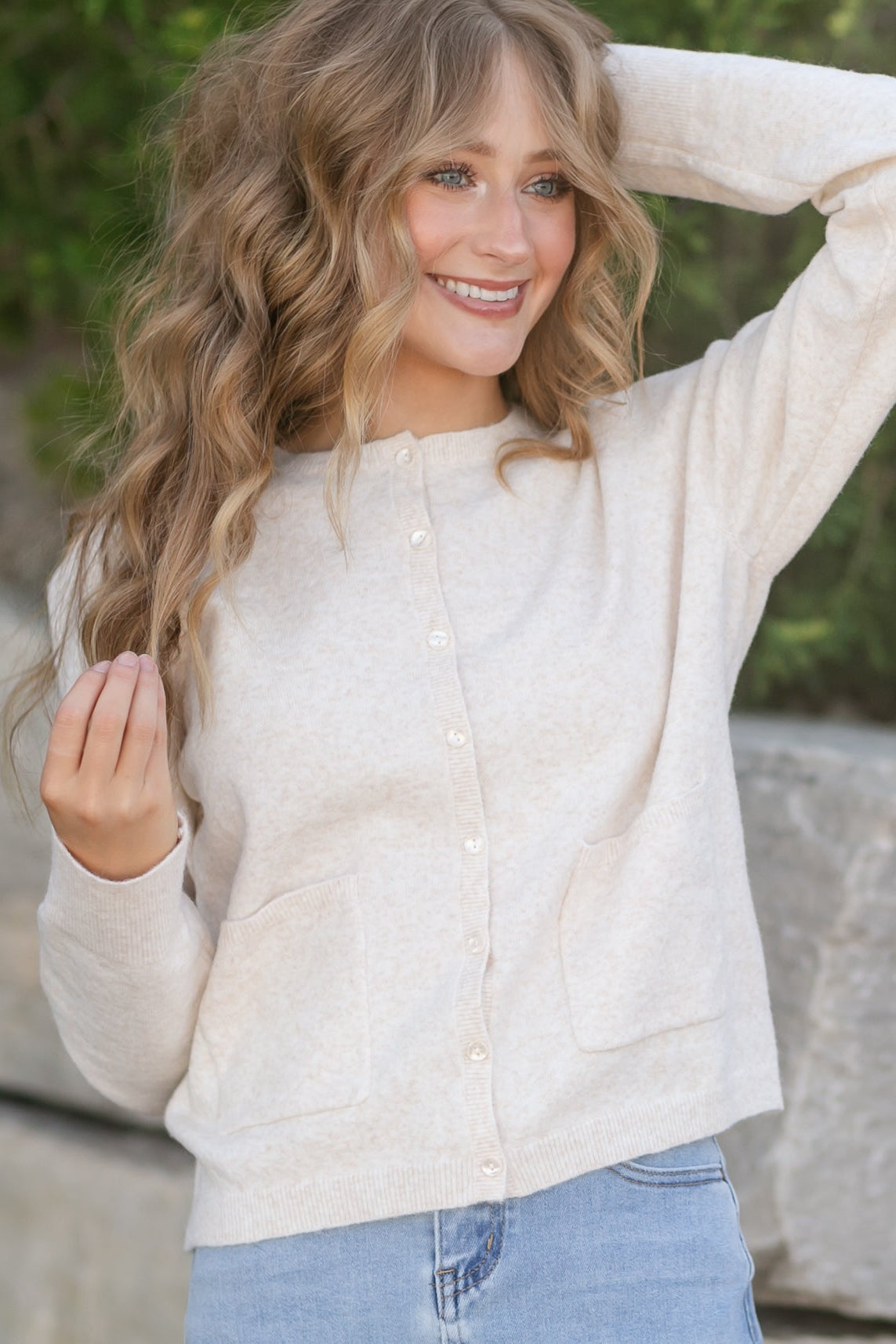 Cardigan with Front Pocket FF Tops