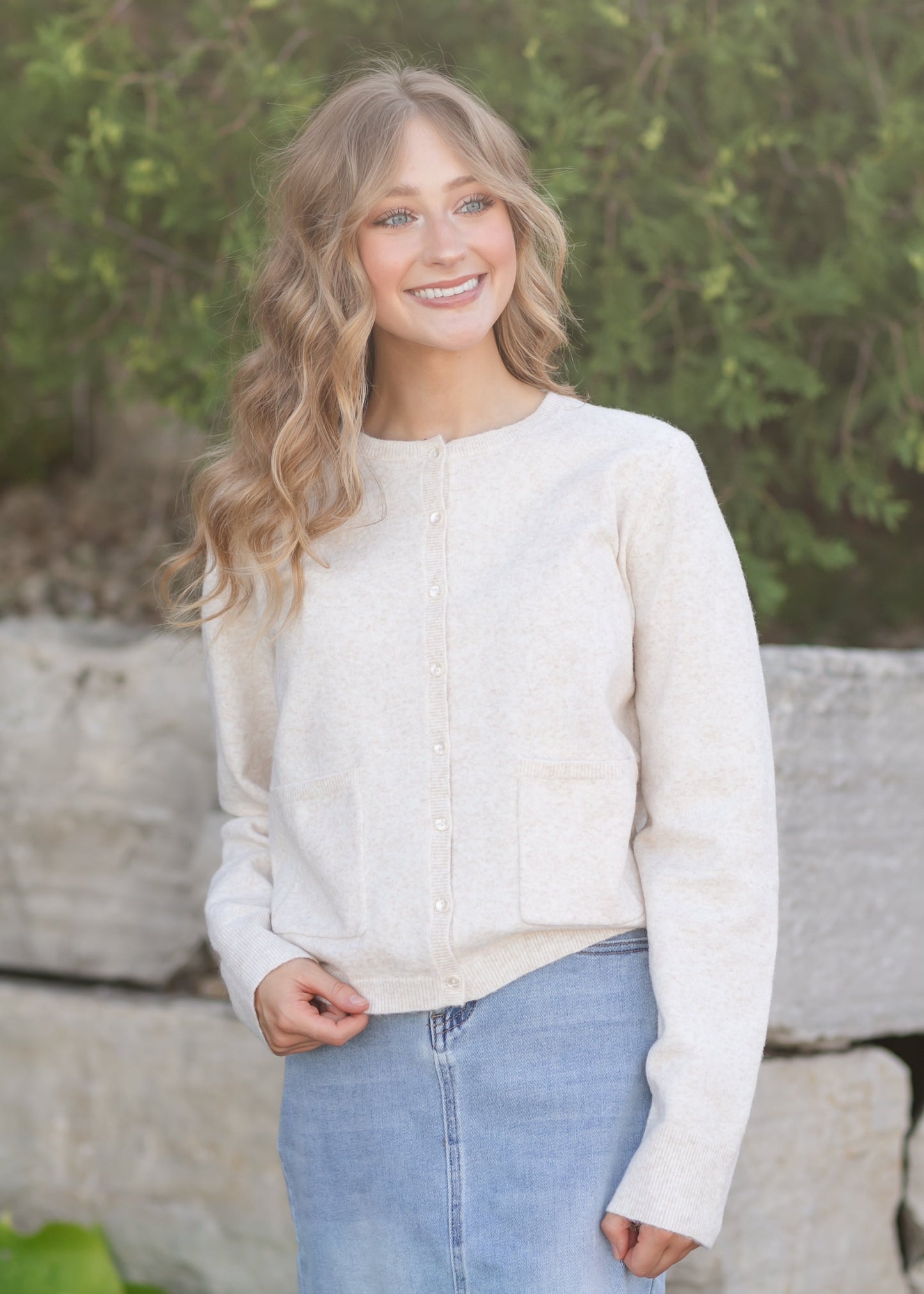 Cardigan with Front Pocket FF Tops